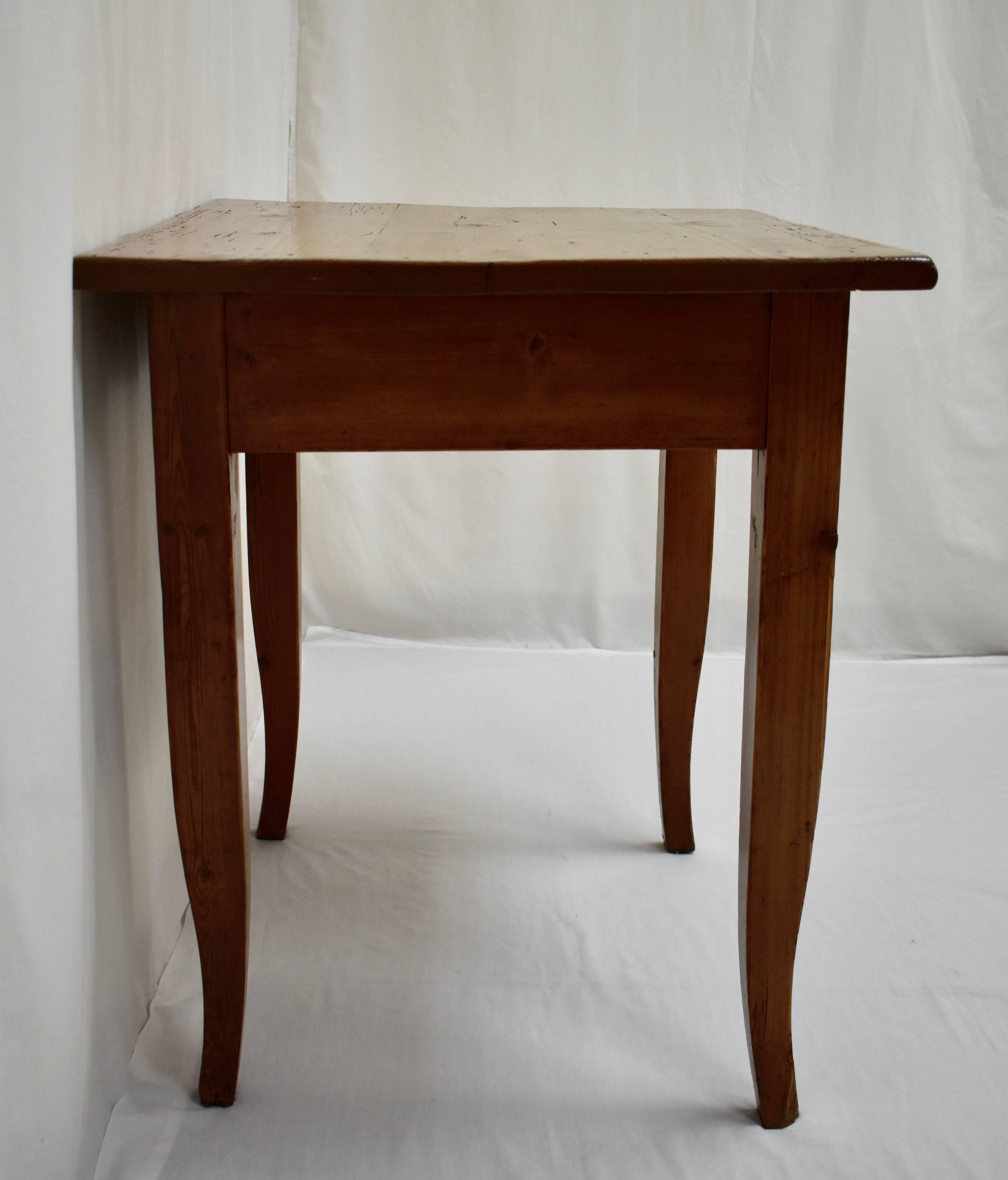 Polished Pine Sabre Leg Writing Table