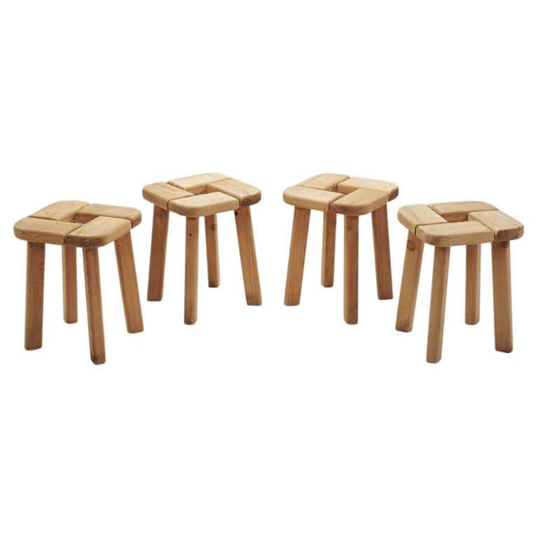 Pine Sauna Stools for Finnsauna Lagerholm, Finland 1950s For Sale