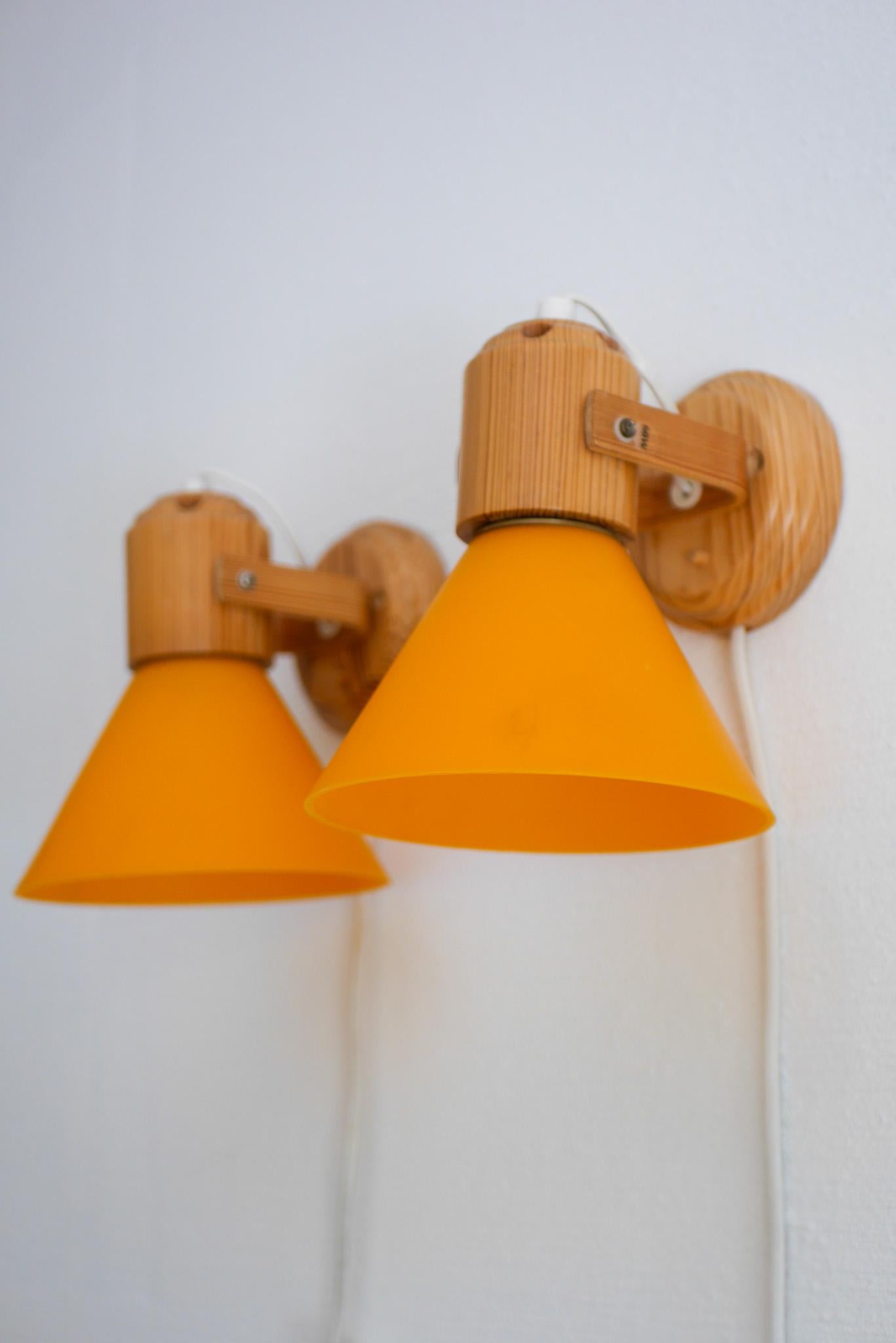 Acrylic Pine sconces, Swedish modern classic Scandinavian wall lights. For Sale