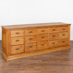 Pine Shop Counter 15 Drawer Apothecary Kitchen Island, Denmark circa 1890