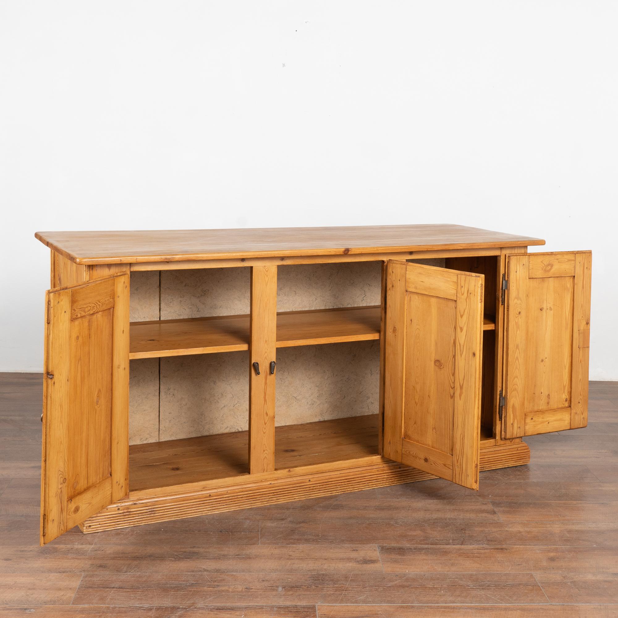 Country Pine Shop Counter Sideboard Kitchen Island, Denmark circa 1890