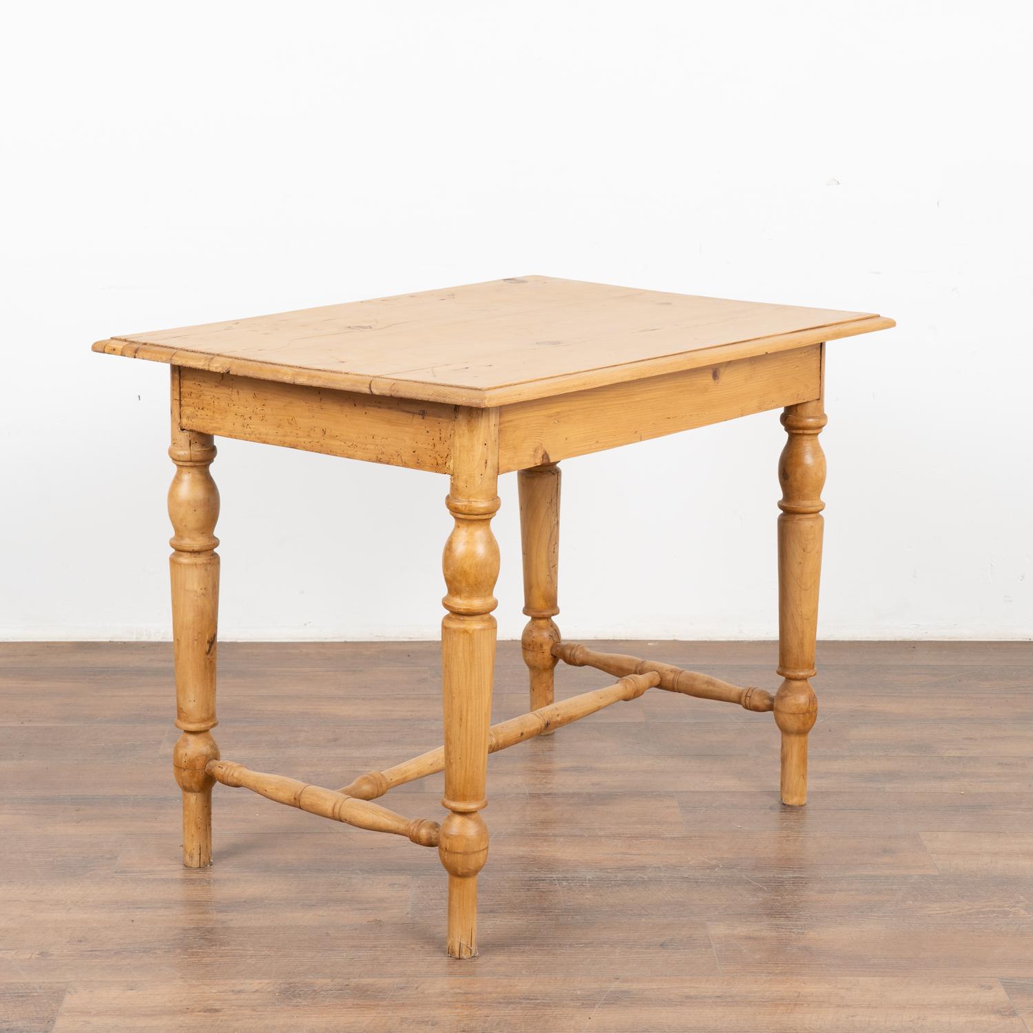 Pine Side Table With Turned Legs and Drawer, Denmark circa 1880-1900 For Sale 7