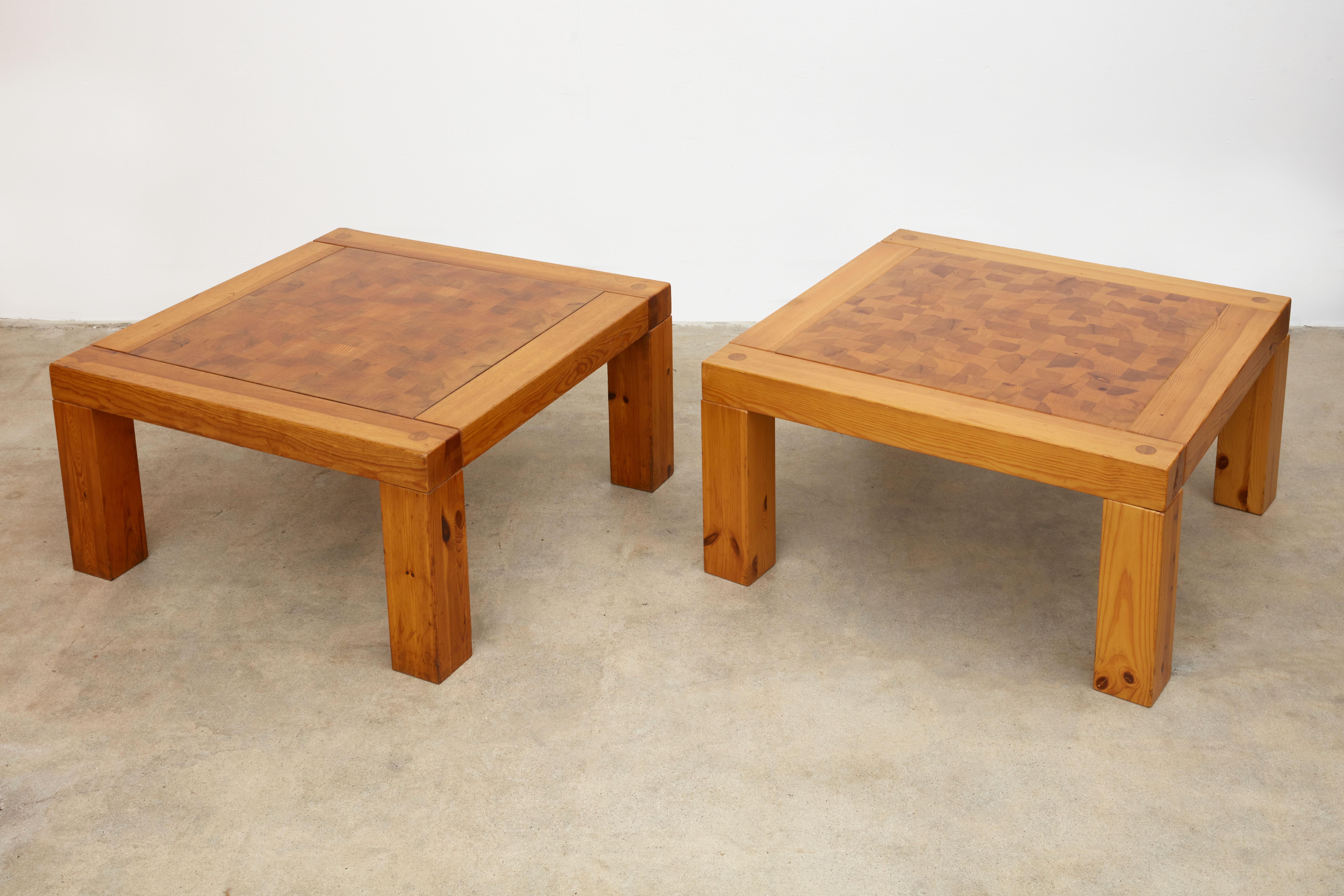 Pine Side Tables In Good Condition In West Hollywood, CA