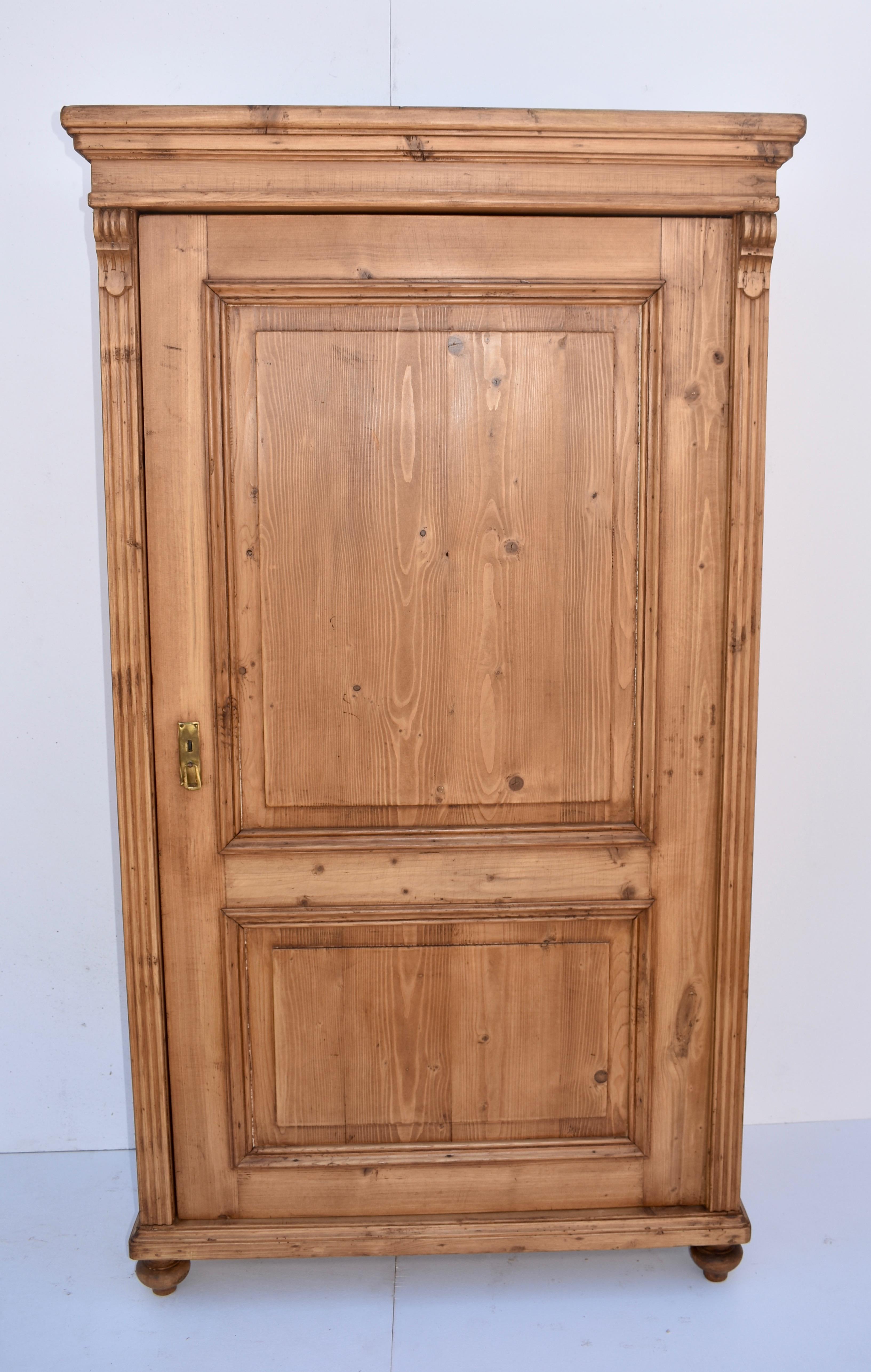 Pine Single Door Armoire In Good Condition In Baltimore, MD