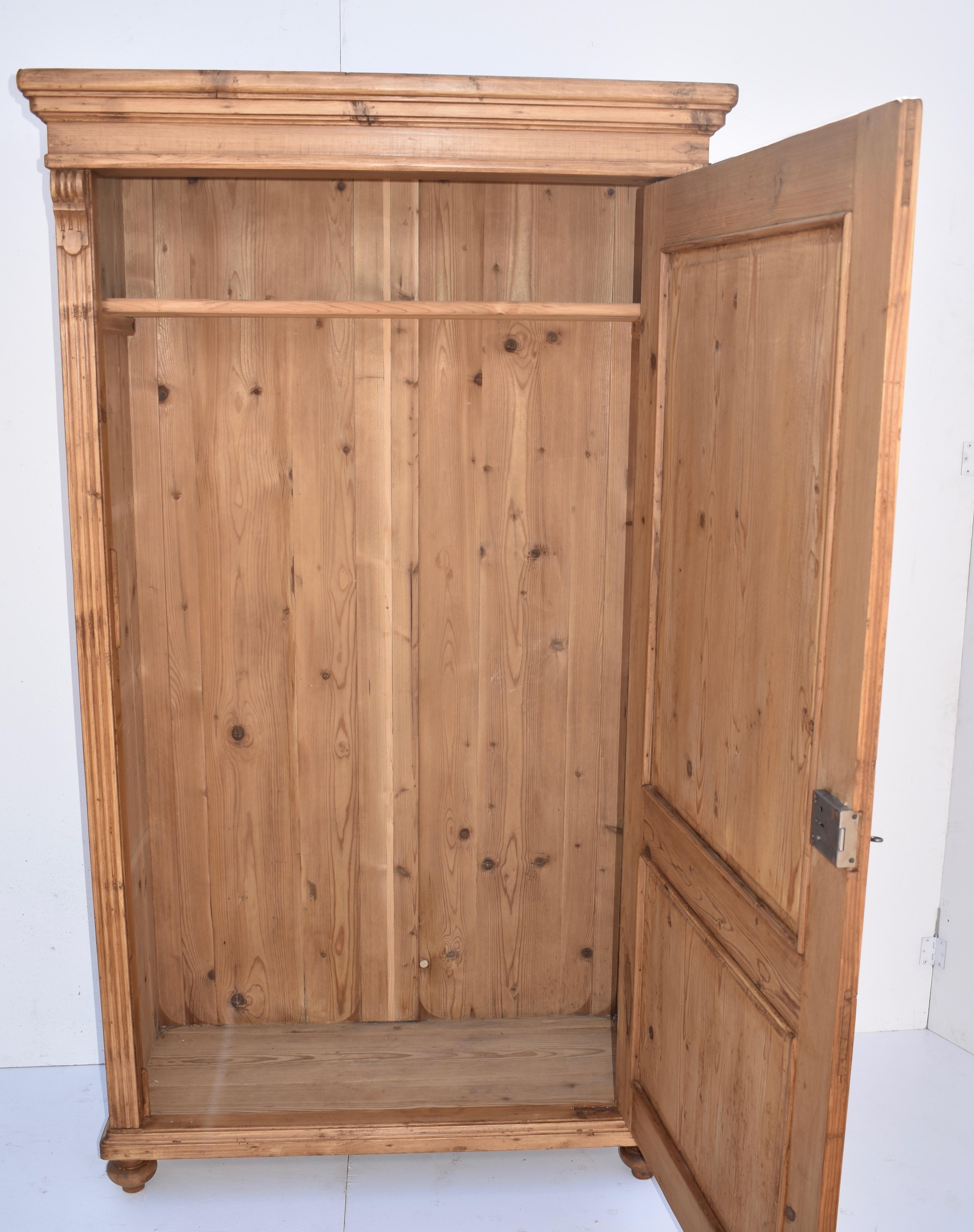 20th Century Pine Single Door Armoire