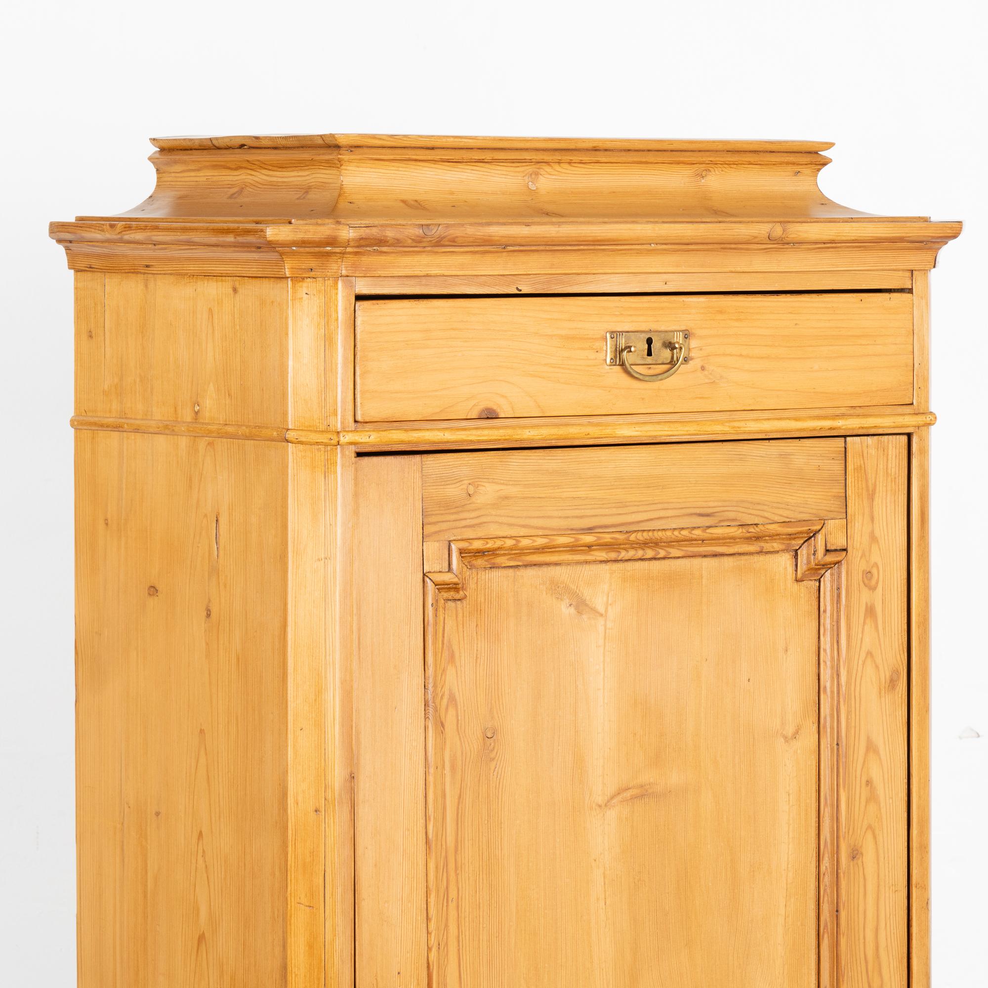 Pine Single Door Cabinet, Denmark circa 1880 In Good Condition In Round Top, TX