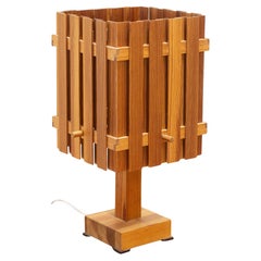 Pine slat table lamp in the manner of Hans-Agne Jakobsson, Wabi-sabi, 1950s