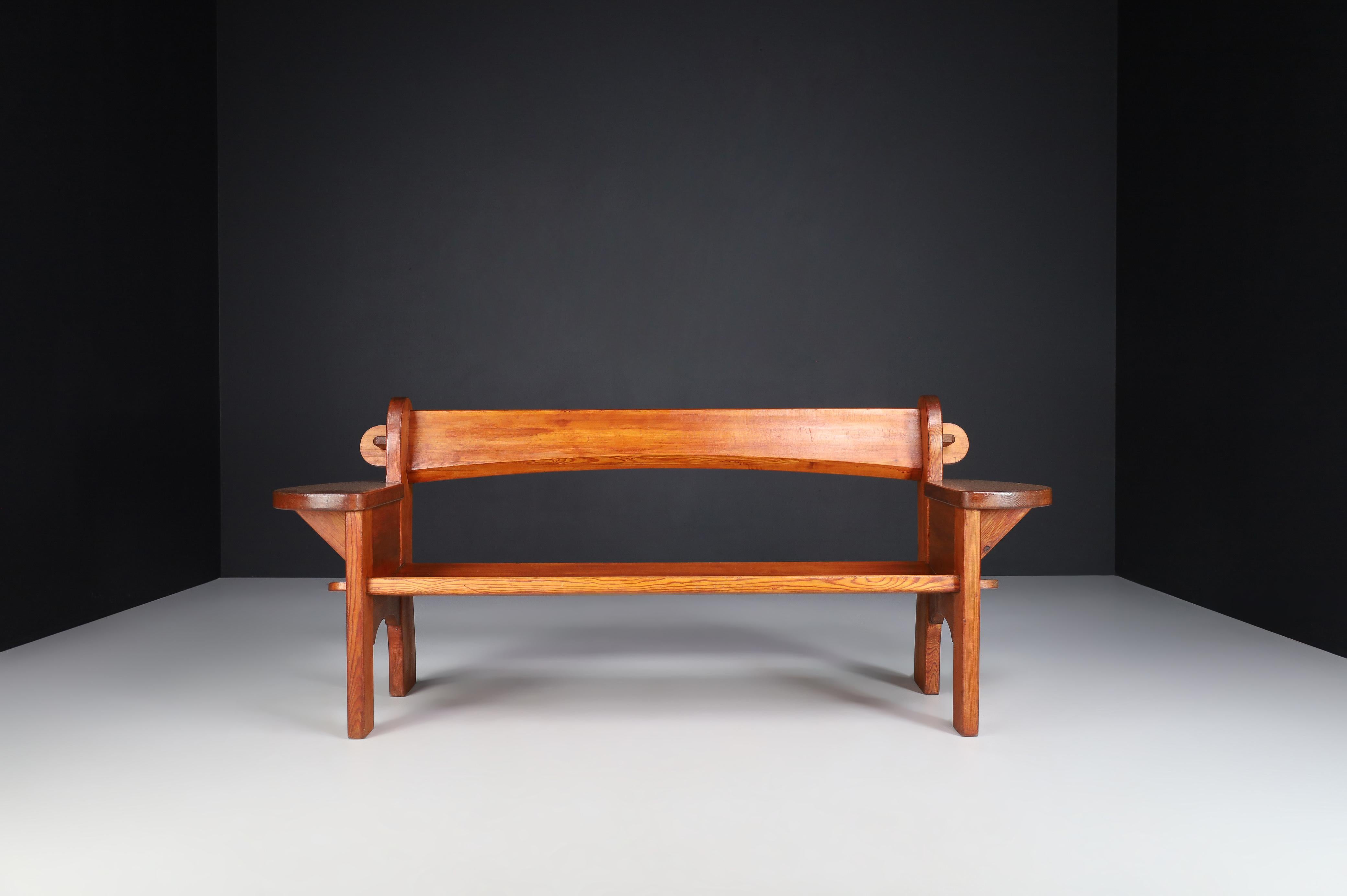 Mid-Century Modern Pine Sofa Bench by David Rosén Model Berga, Nordiska Kompaniet, Sweden 1940s For Sale