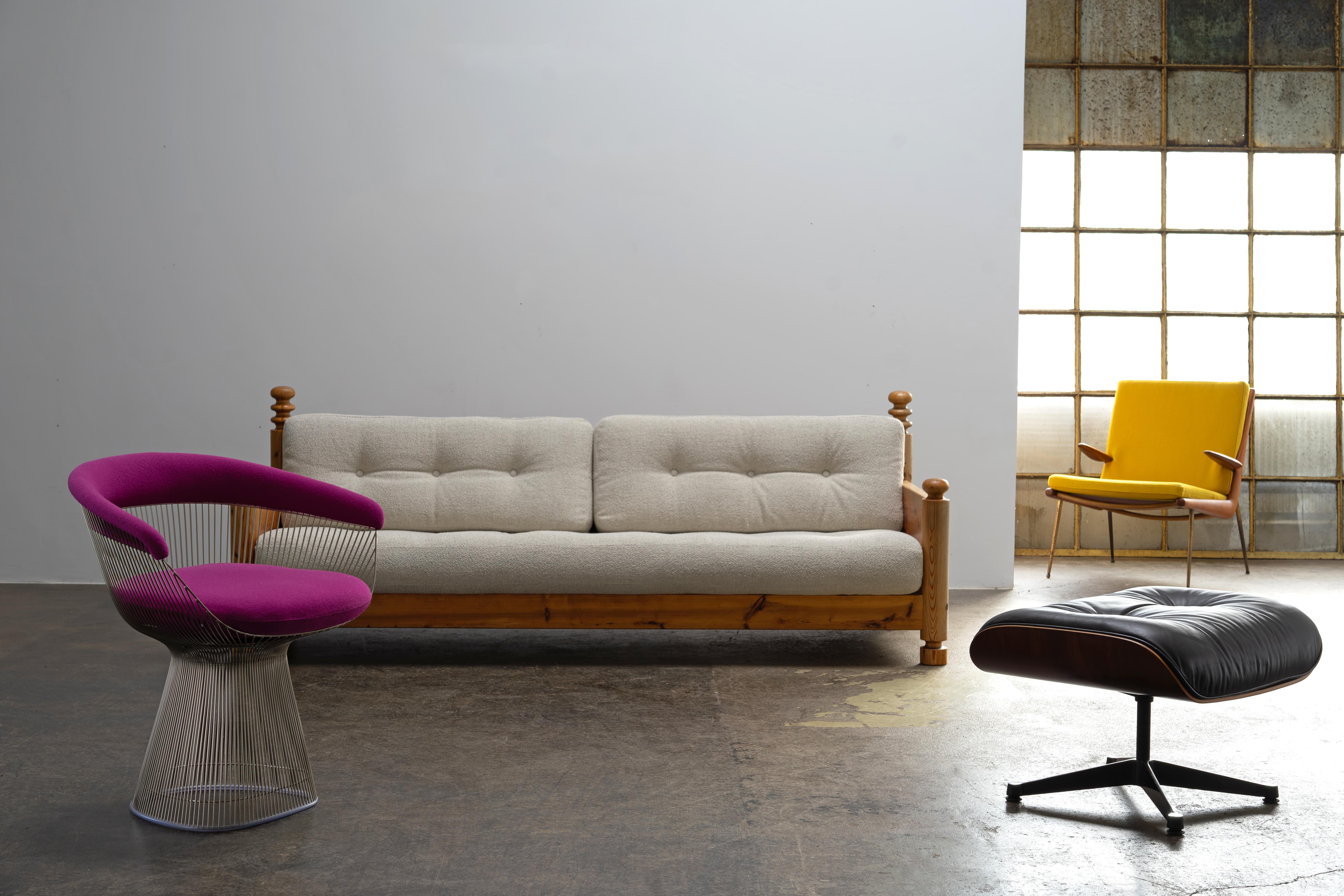 Sofá de pino de Uno & Östen Kristiansson para Luxus Suecia Años 70 Escandinavo moderno en venta