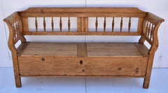 Pine Spindle-Back Storage Bench