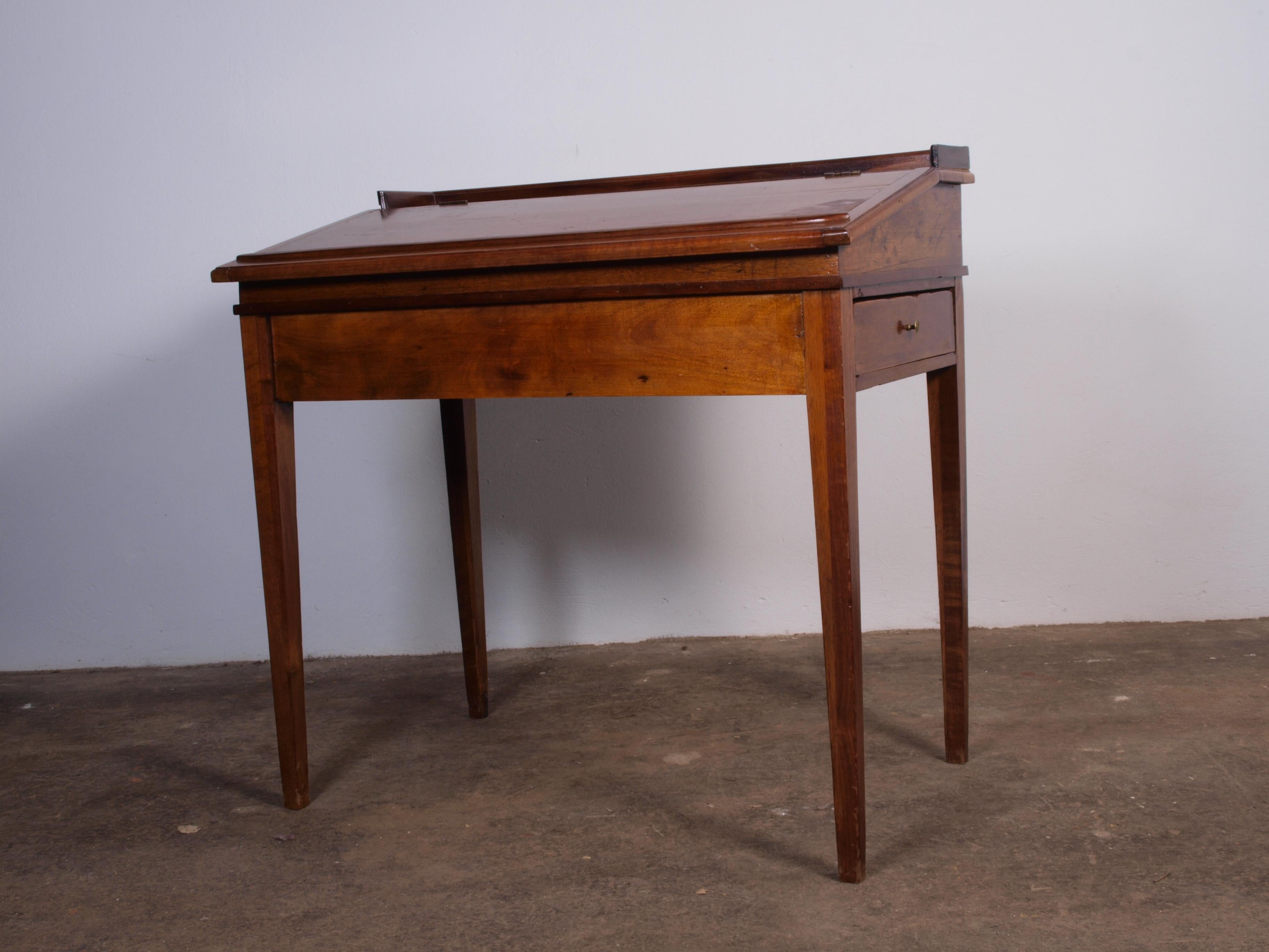 Country Pine Standing Desk with Slant Top, Denmark, 1890s For Sale