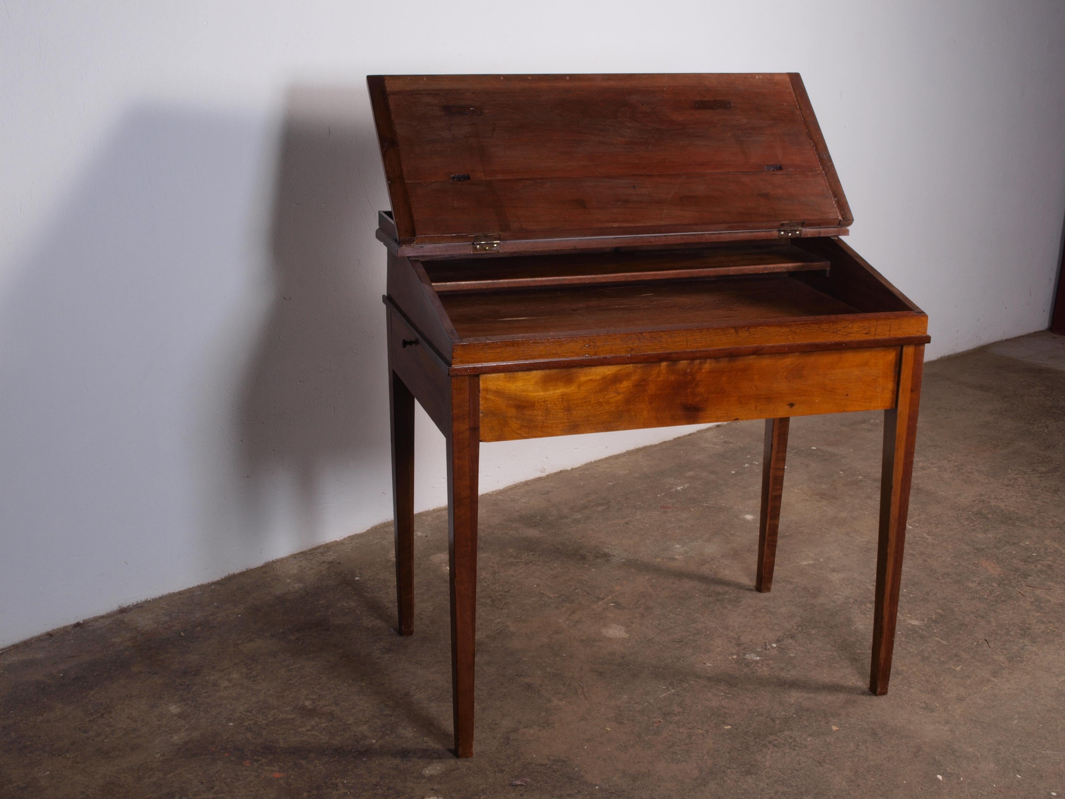 Danish Pine Standing Desk with Slant Top, Denmark, 1890s For Sale