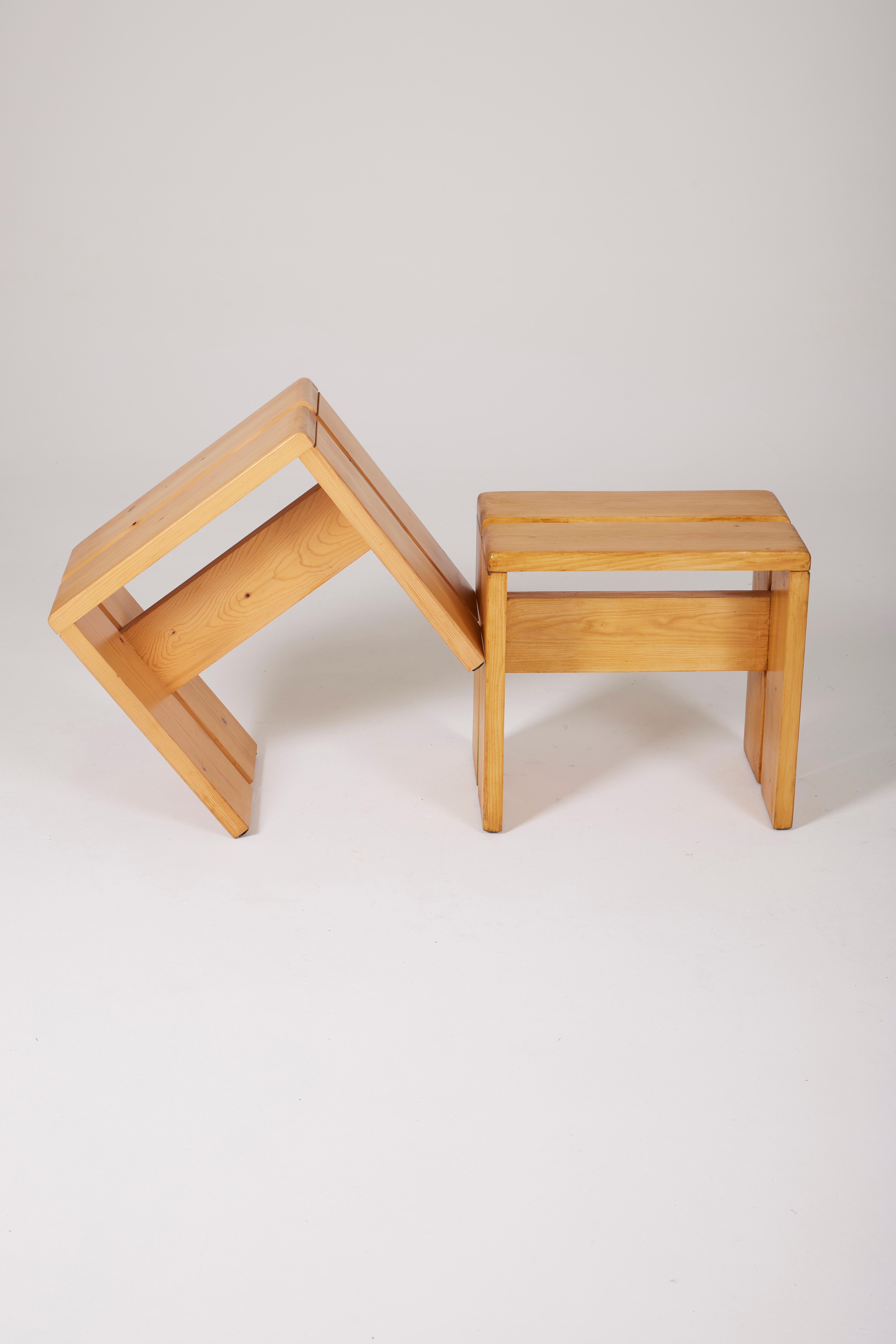 Pine Stool by Charlotte Perriand 4