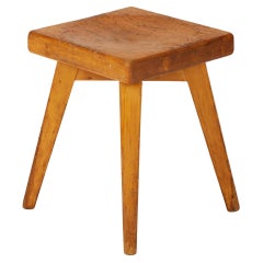 Mid-century pine Stool By the french designer Christian Durupt