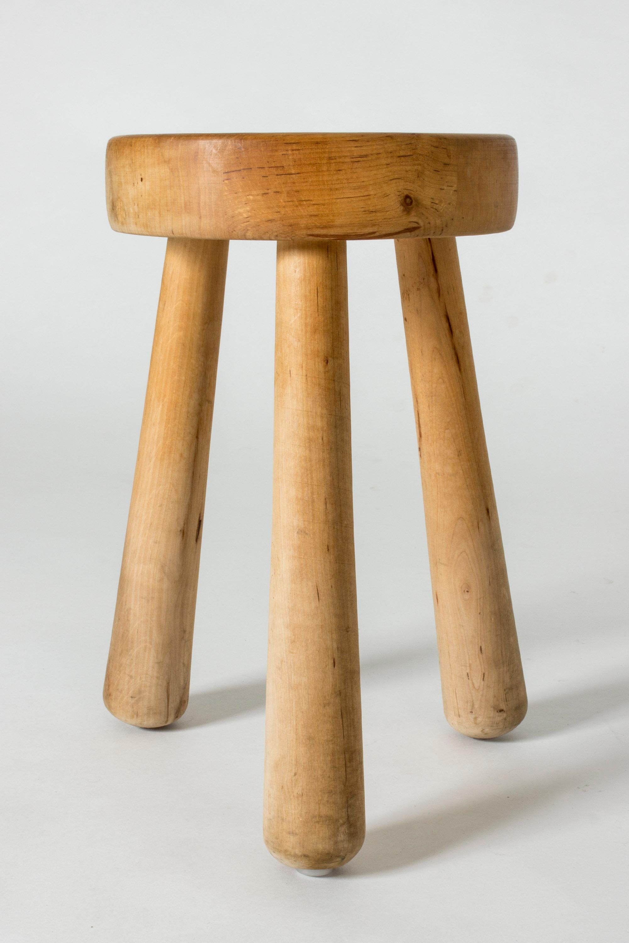 Scandinavian Modern Pine Stool by Ingvar Hildingsson