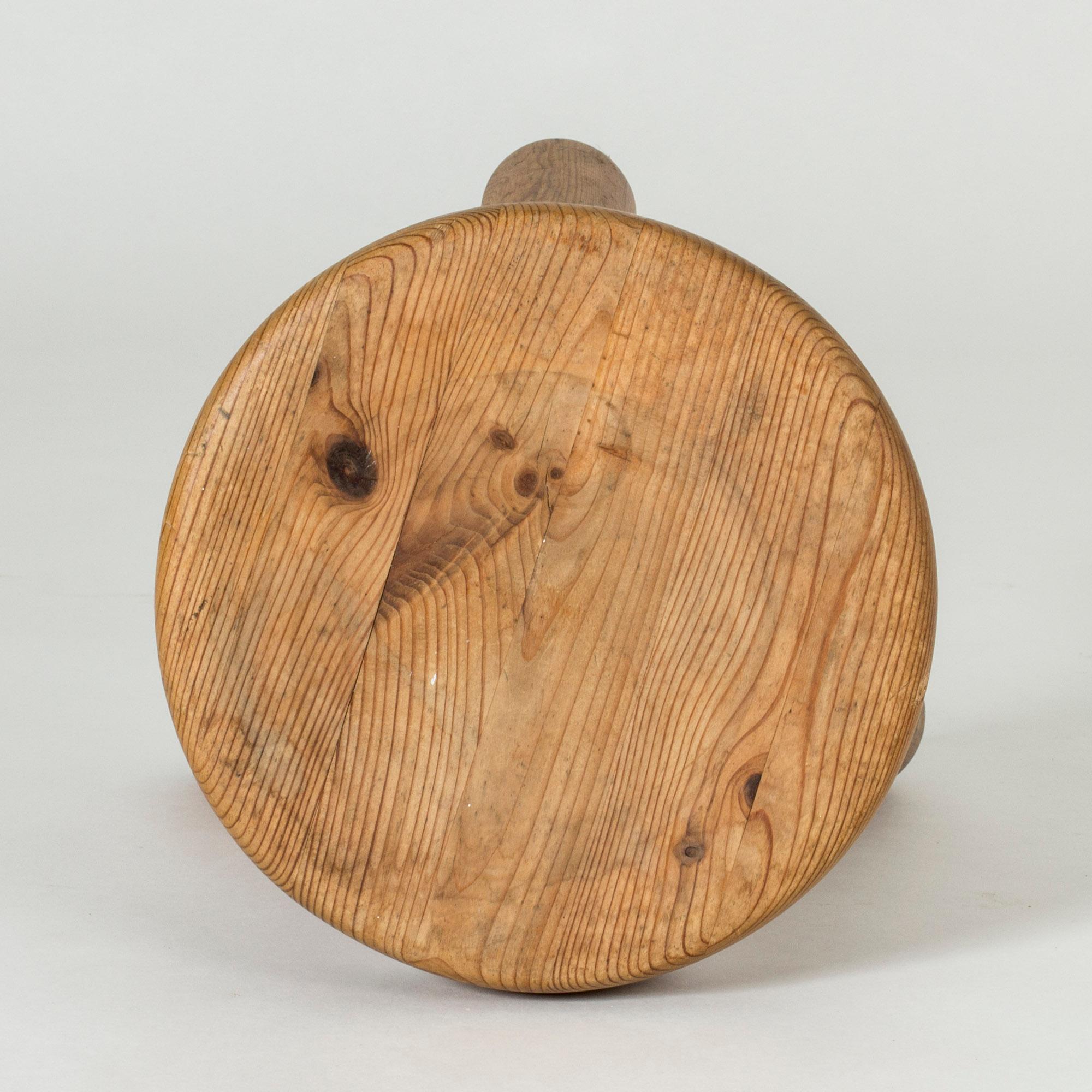 Mid-20th Century Pine Stool by Ingvar Hildingsson