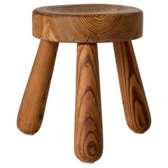 Vintage Pine Stool by Ingvar Hildingsson