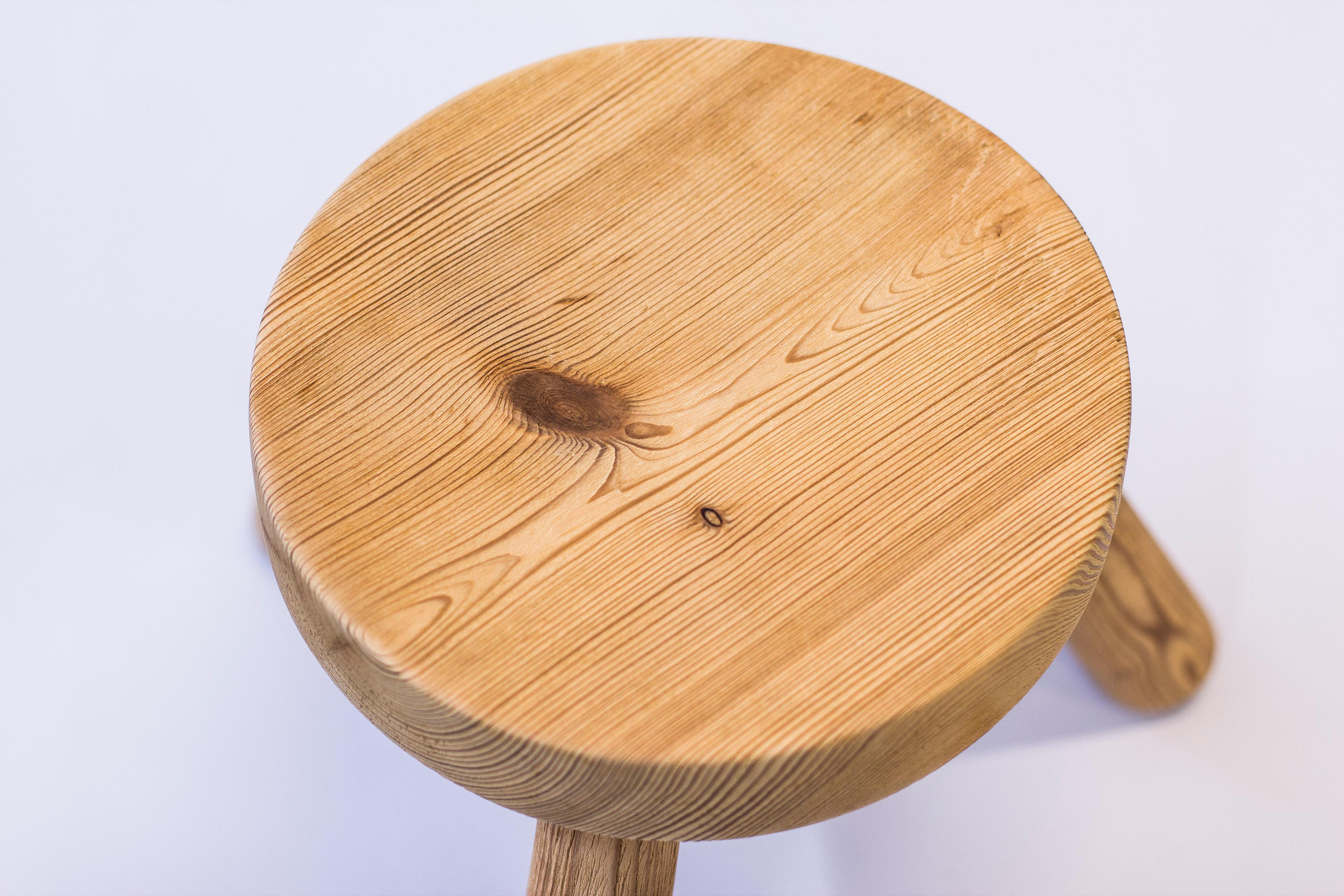 Mid-20th Century Pine stool by Ingvar Hildingsson, Sweden, 1940s