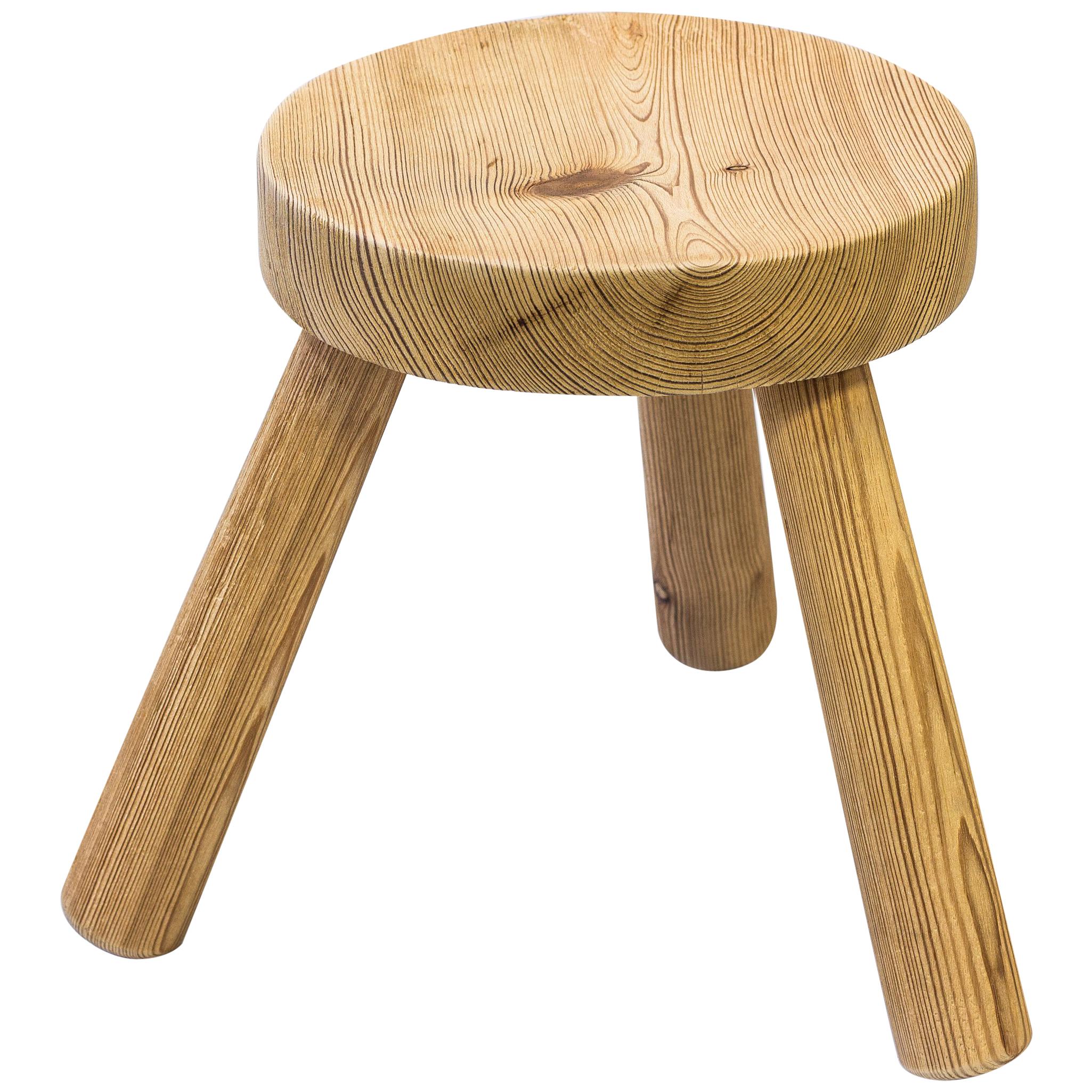 Pine stool by Ingvar Hildingsson, Sweden, 1940s