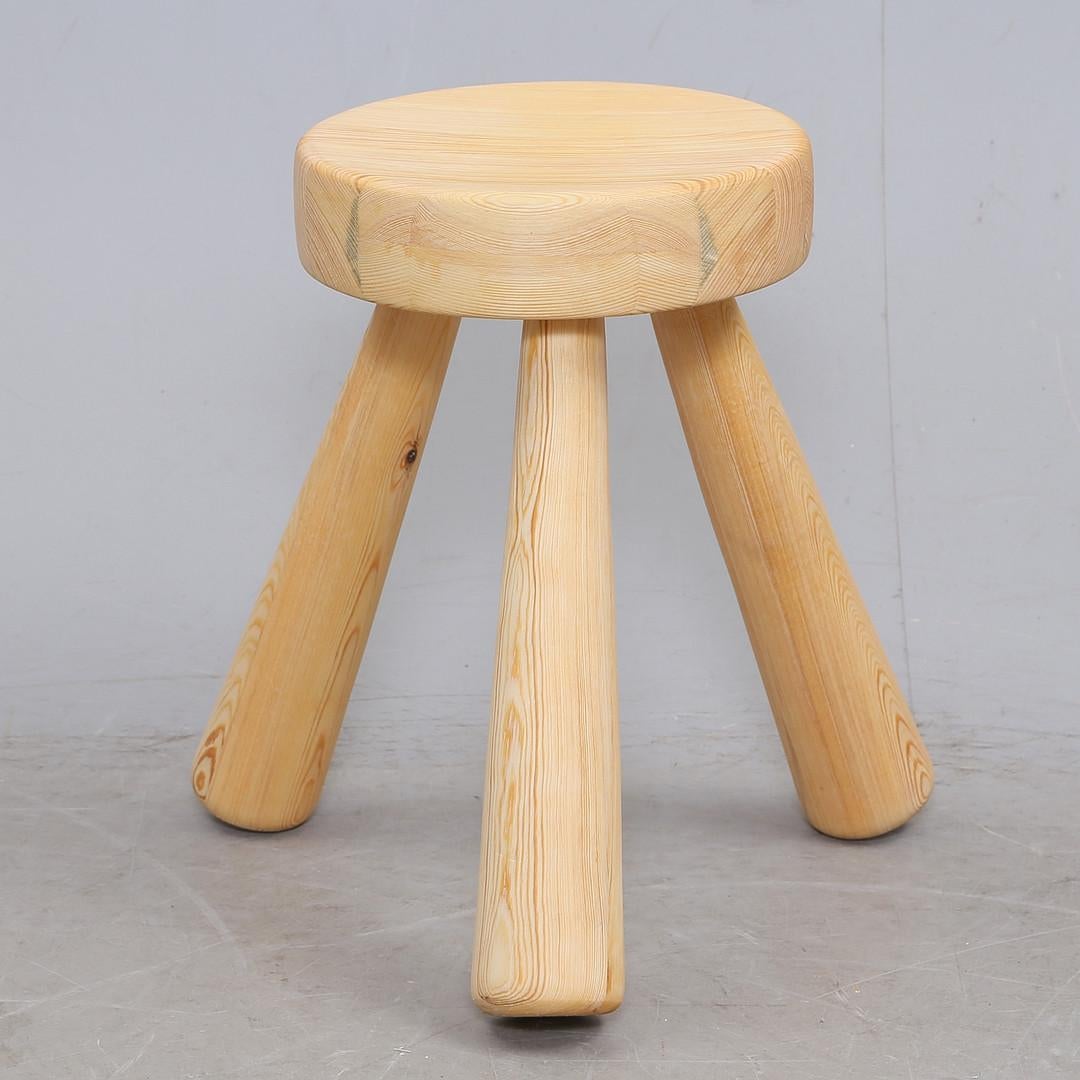 Late 20th Century Pine stool by Ingvar Hildingsson. Sweden, 1970's For Sale