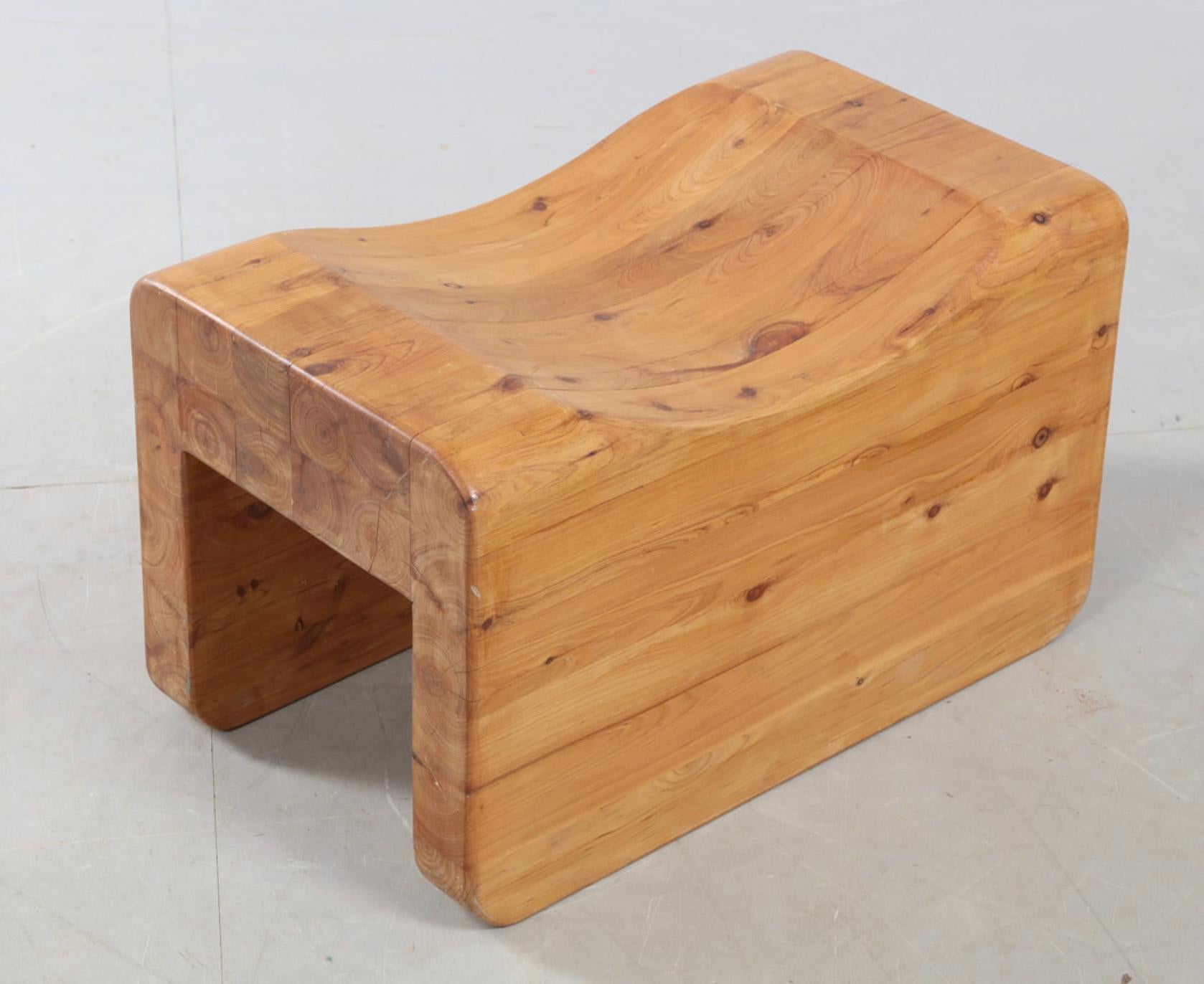 Swedish Pine Stool by K. J. Pettersson & Söner For Sale