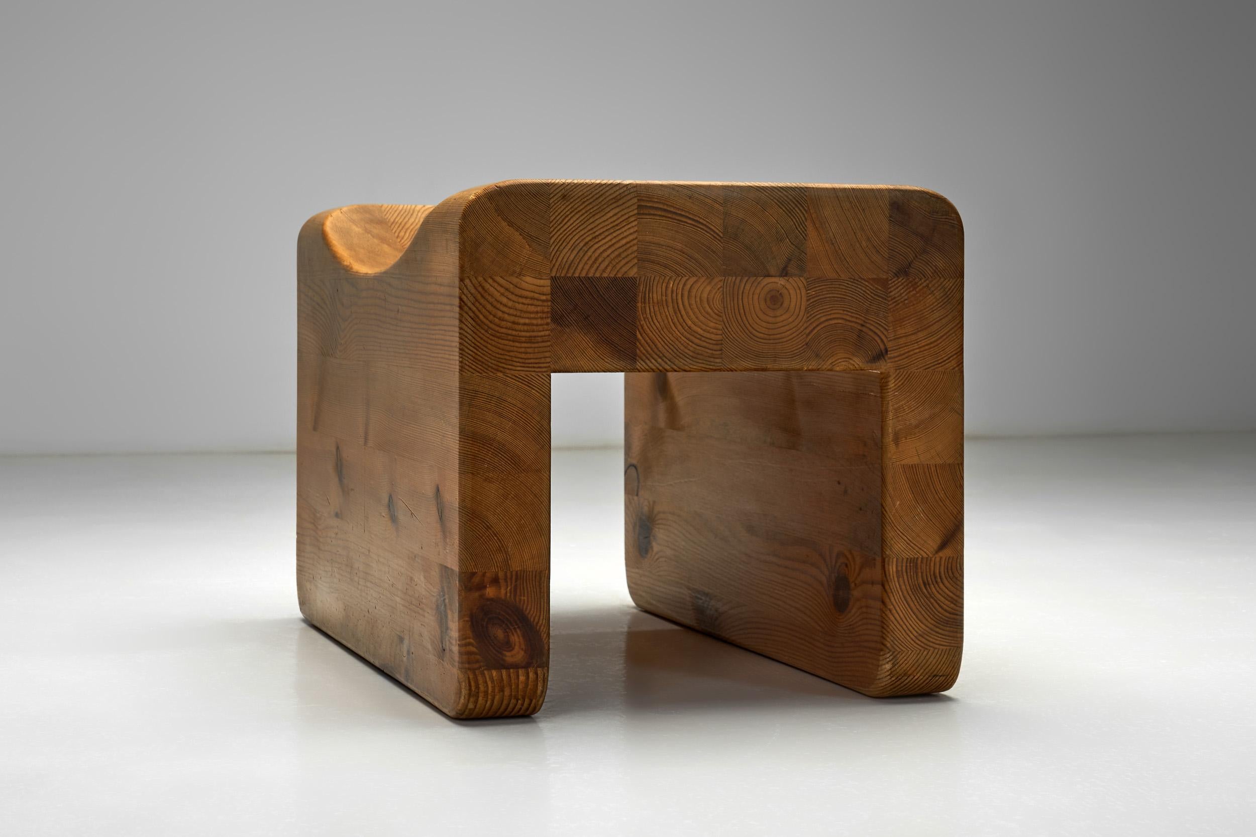 Tabouret en pin par K.J. Pettersson & Söner, Suède, années 1970 en vente 6
