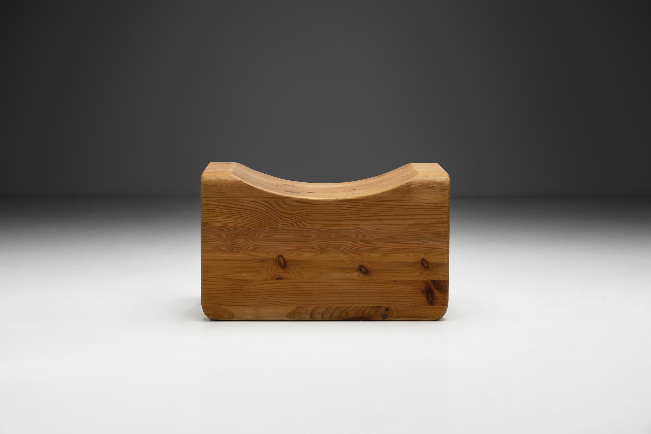 Scandinave moderne Tabouret en pin par K.J. Pettersson & Söner, Suède, années 1970 en vente