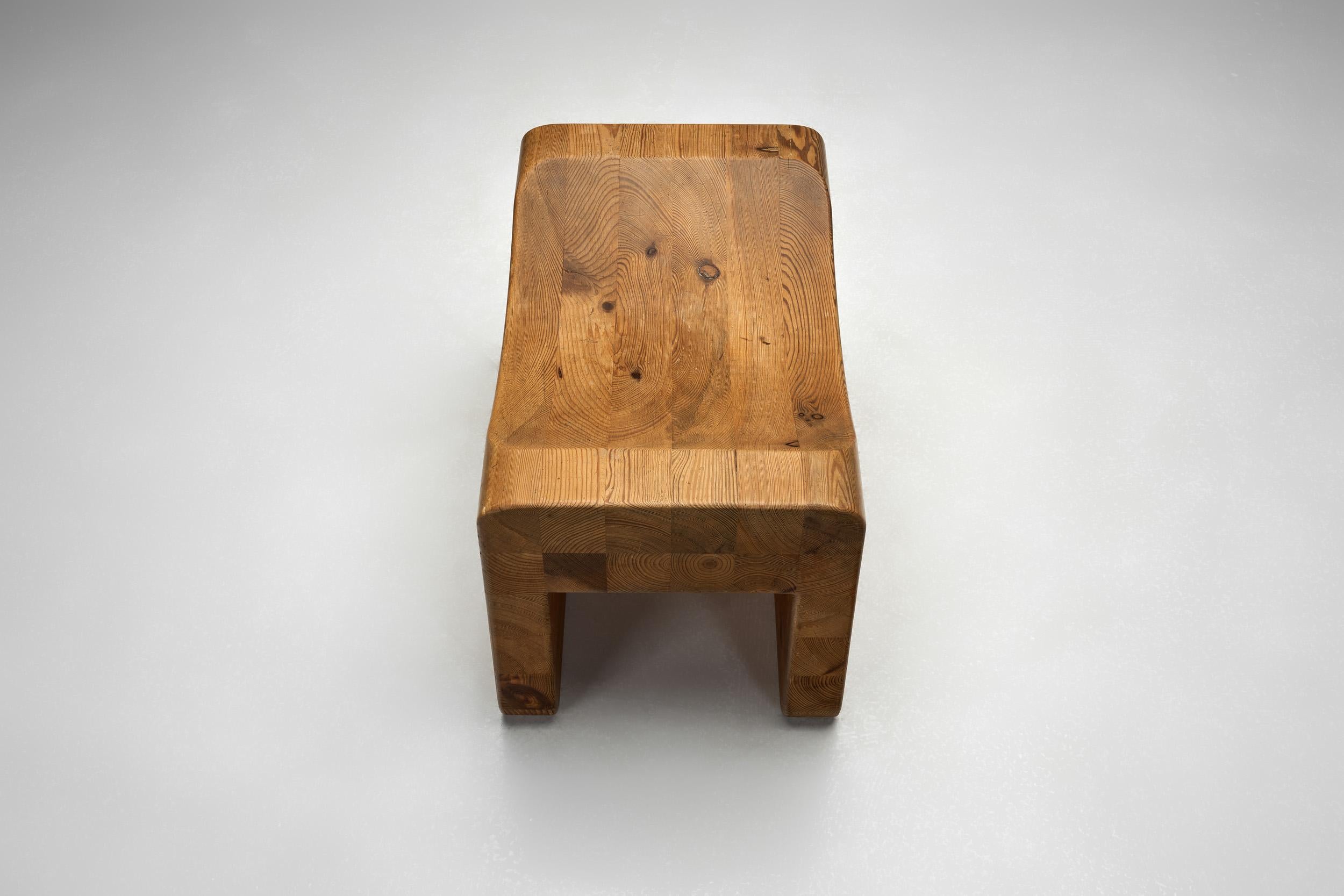 Pin Tabouret en pin par K.J. Pettersson & Söner, Suède, années 1970 en vente