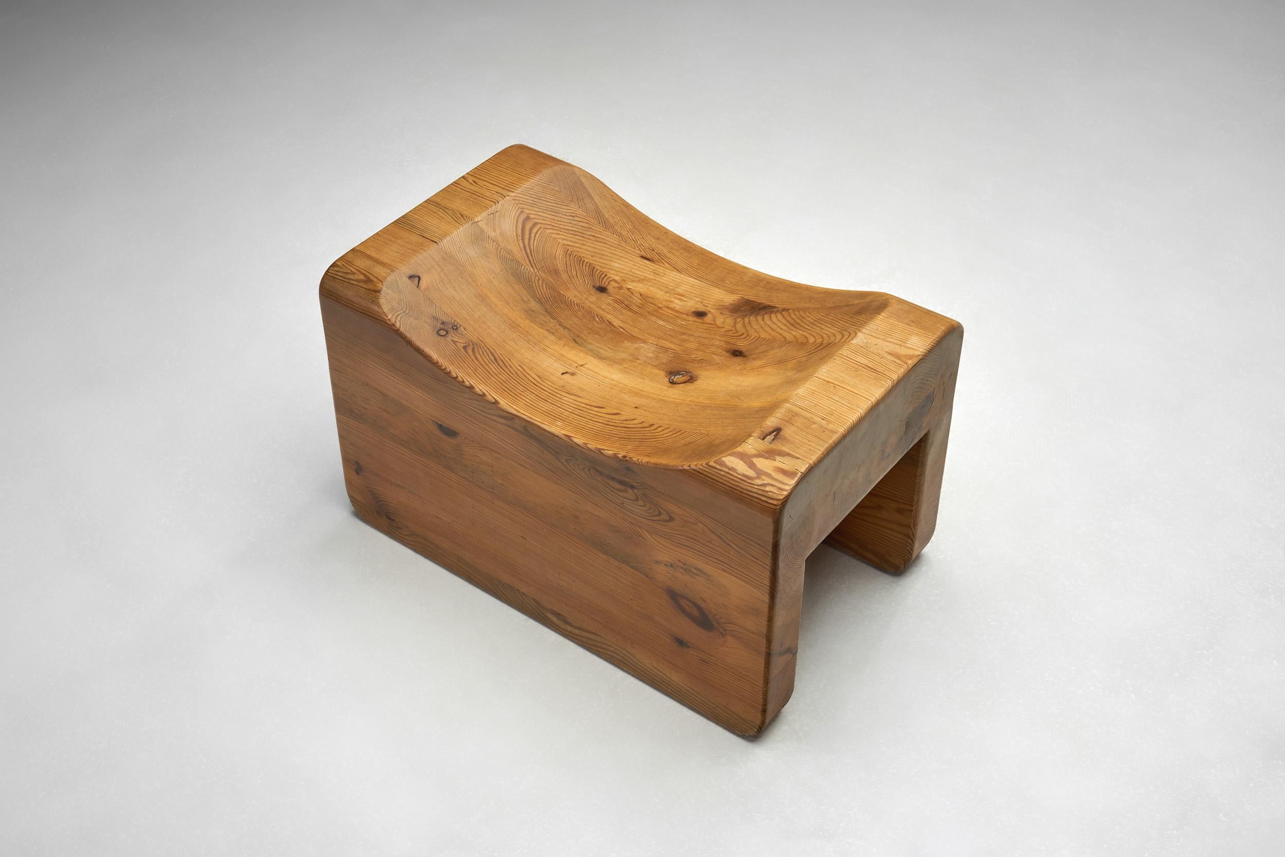 Tabouret en pin par K.J. Pettersson & Söner, Suède, années 1970 en vente 1