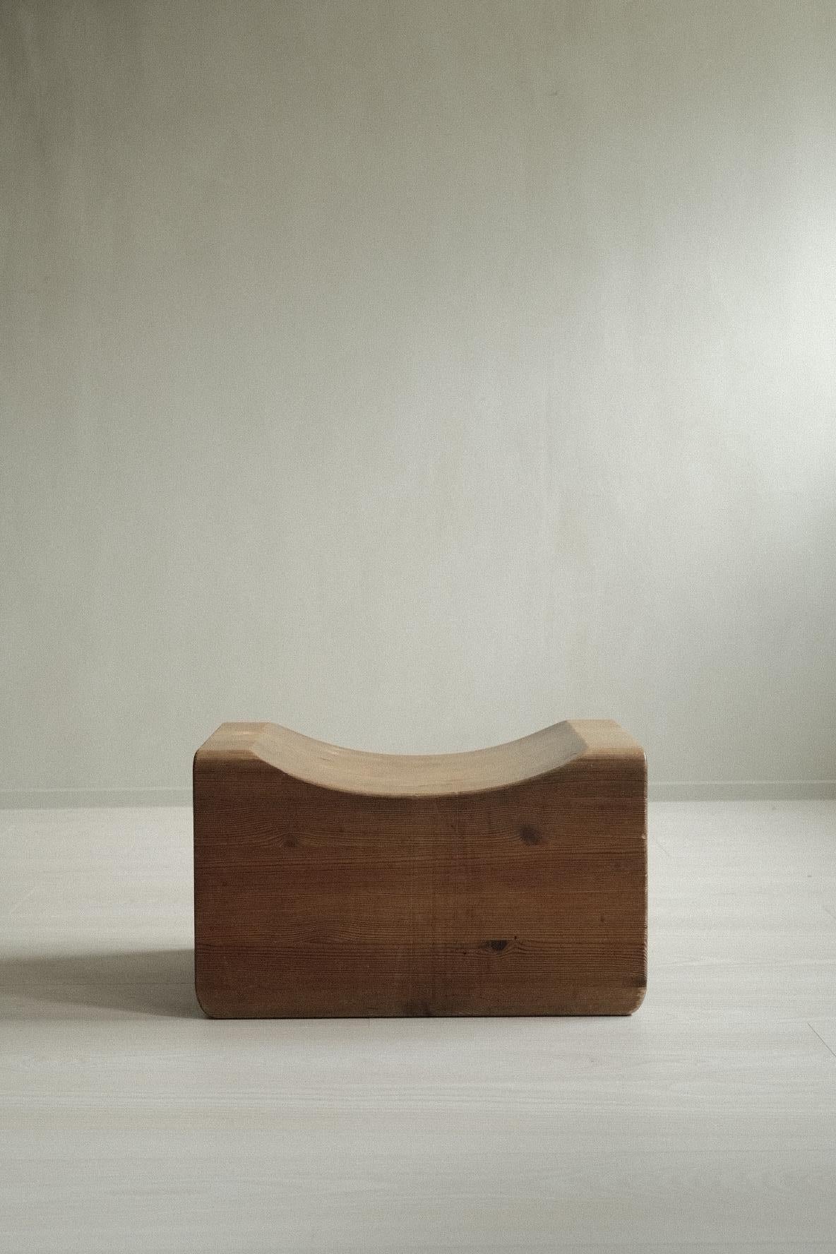 Pine Stool by K.J. Pettersson & Söner, Formerly Attributed to Axel Einar Hjorth 2