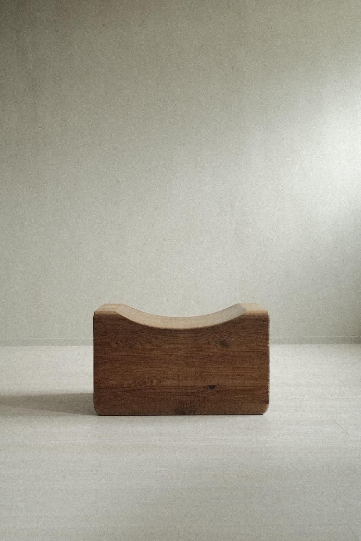 Pine Stool by K.J. Pettersson & Söner, Formerly Attributed to Axel Einar Hjorth 3