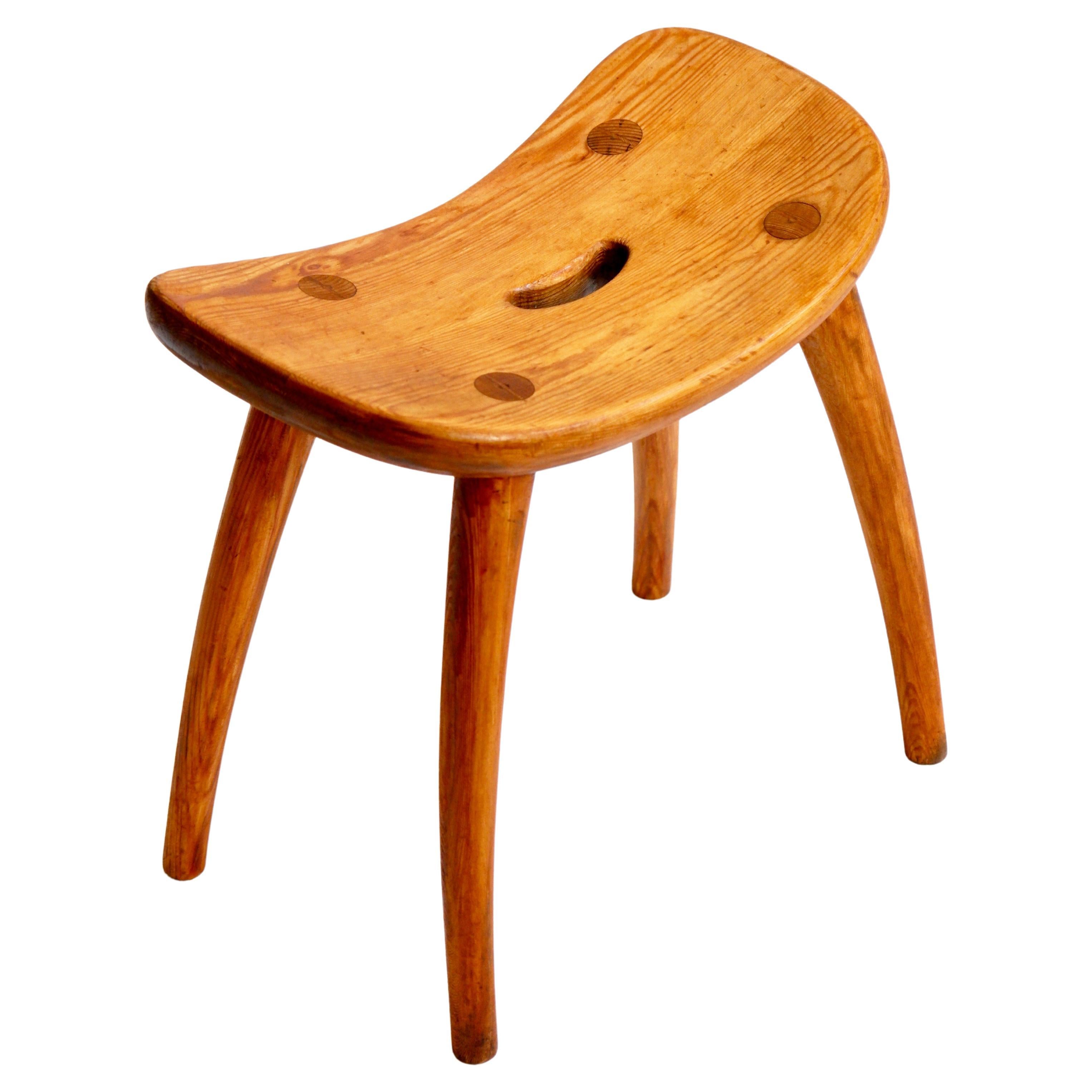 Pine stool designed by Torsten Claesson in the 40's, Sweden.