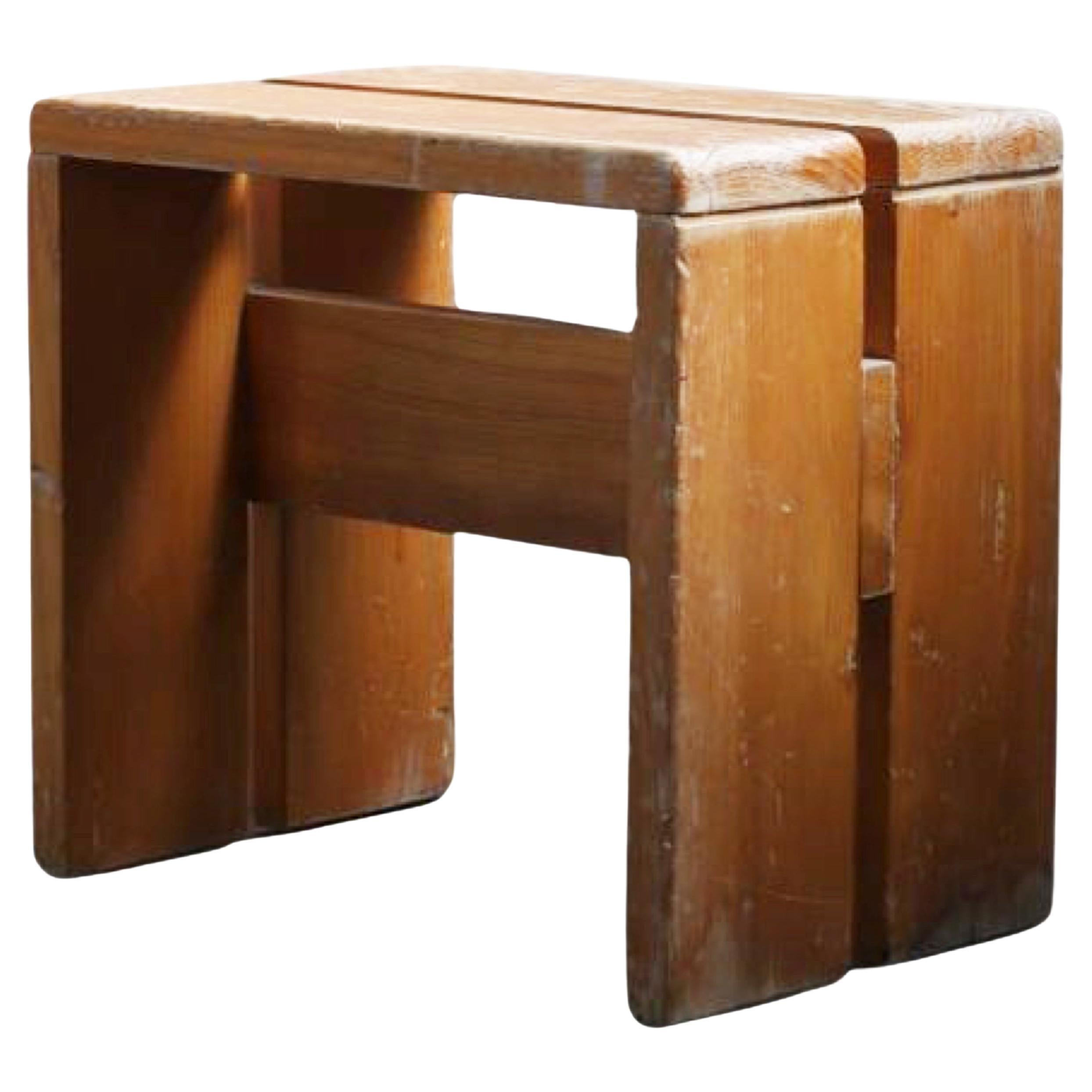 Pine Stool for Les Arcs by Charlotte Perriand For Sale
