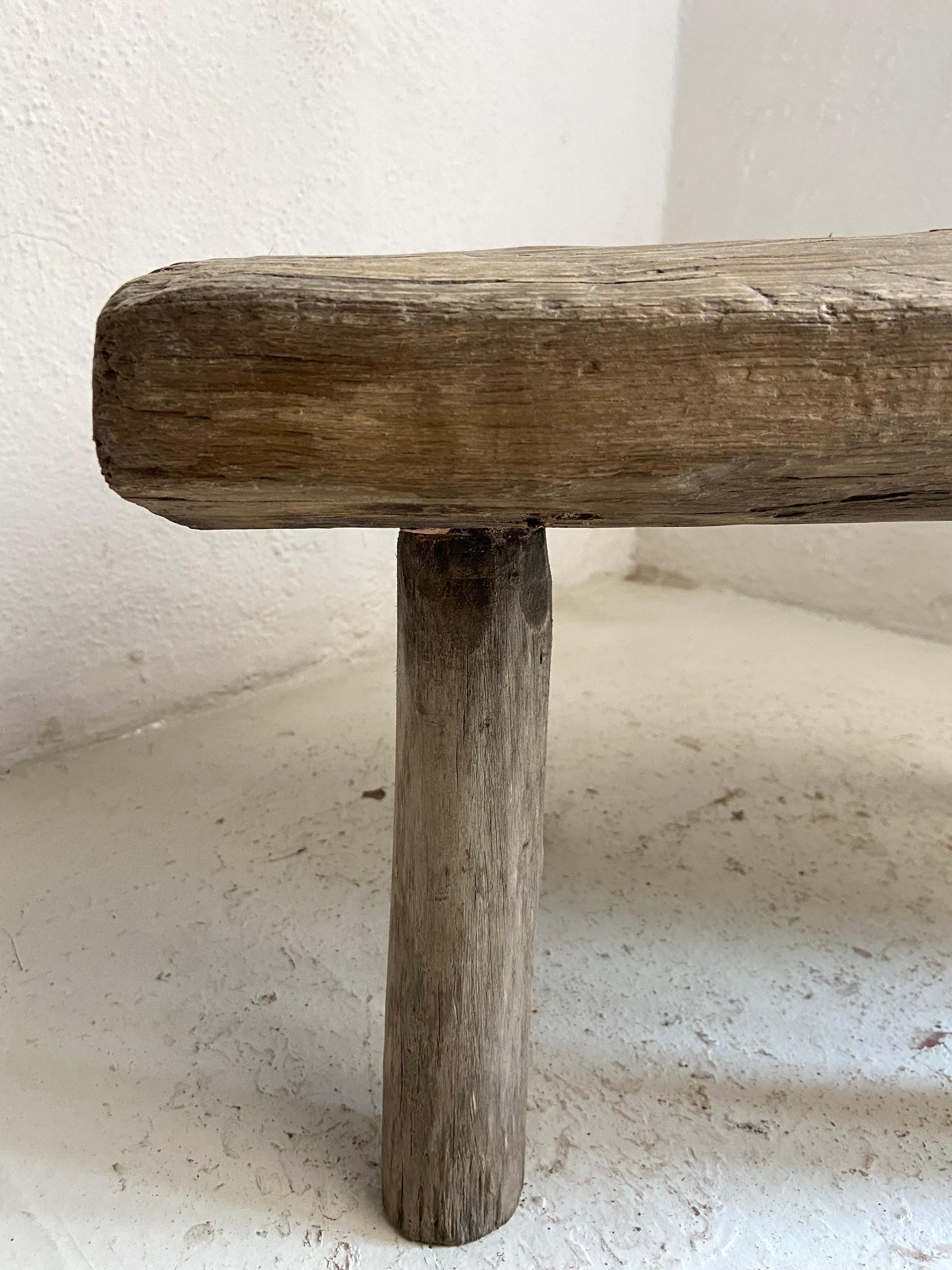 Four legged pine stool from San Luis Potosí, Mexico, circa 1980´s.