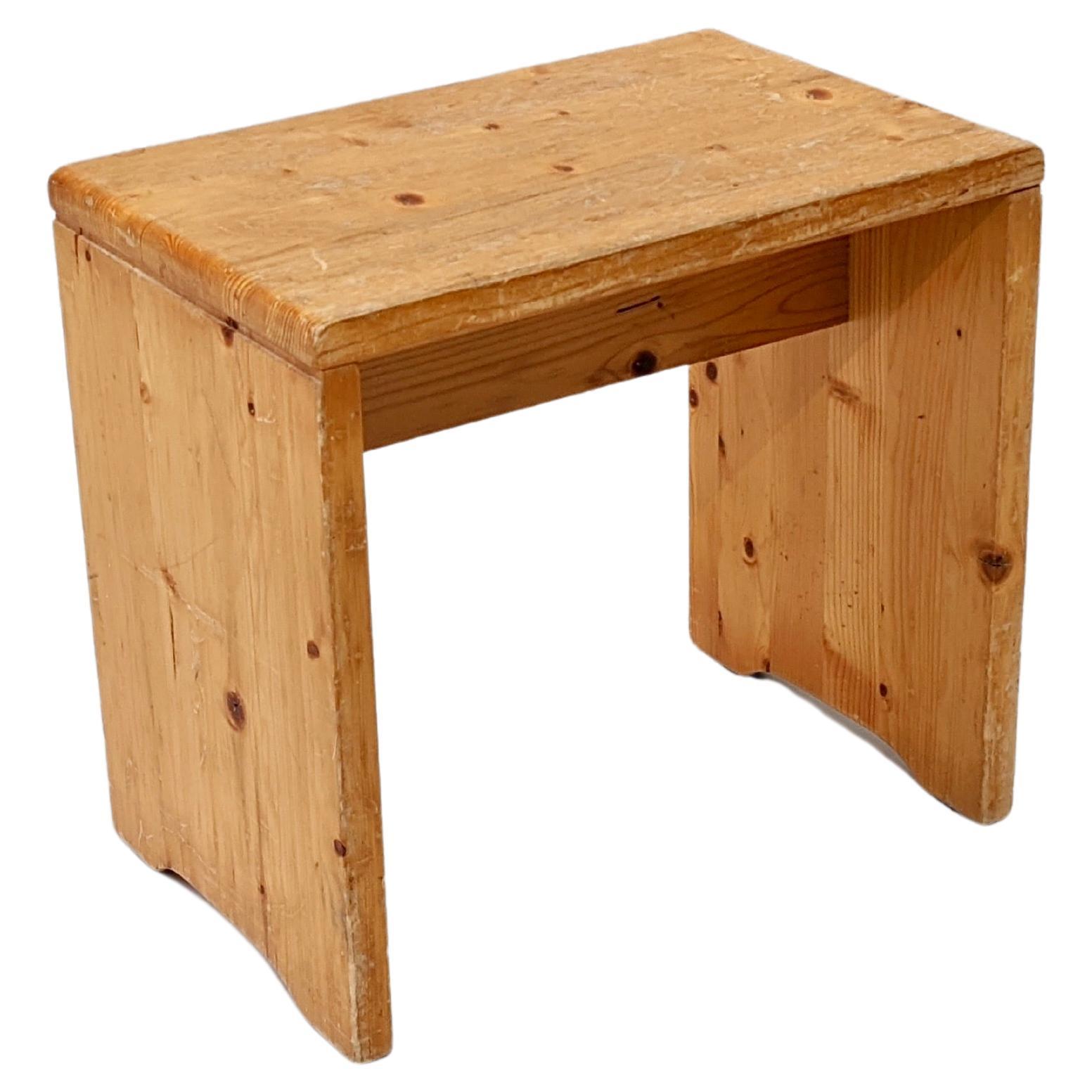 Pine Wood Stool by Charlotte Perriand for Les Arcs 1800 For Sale at 1stDibs