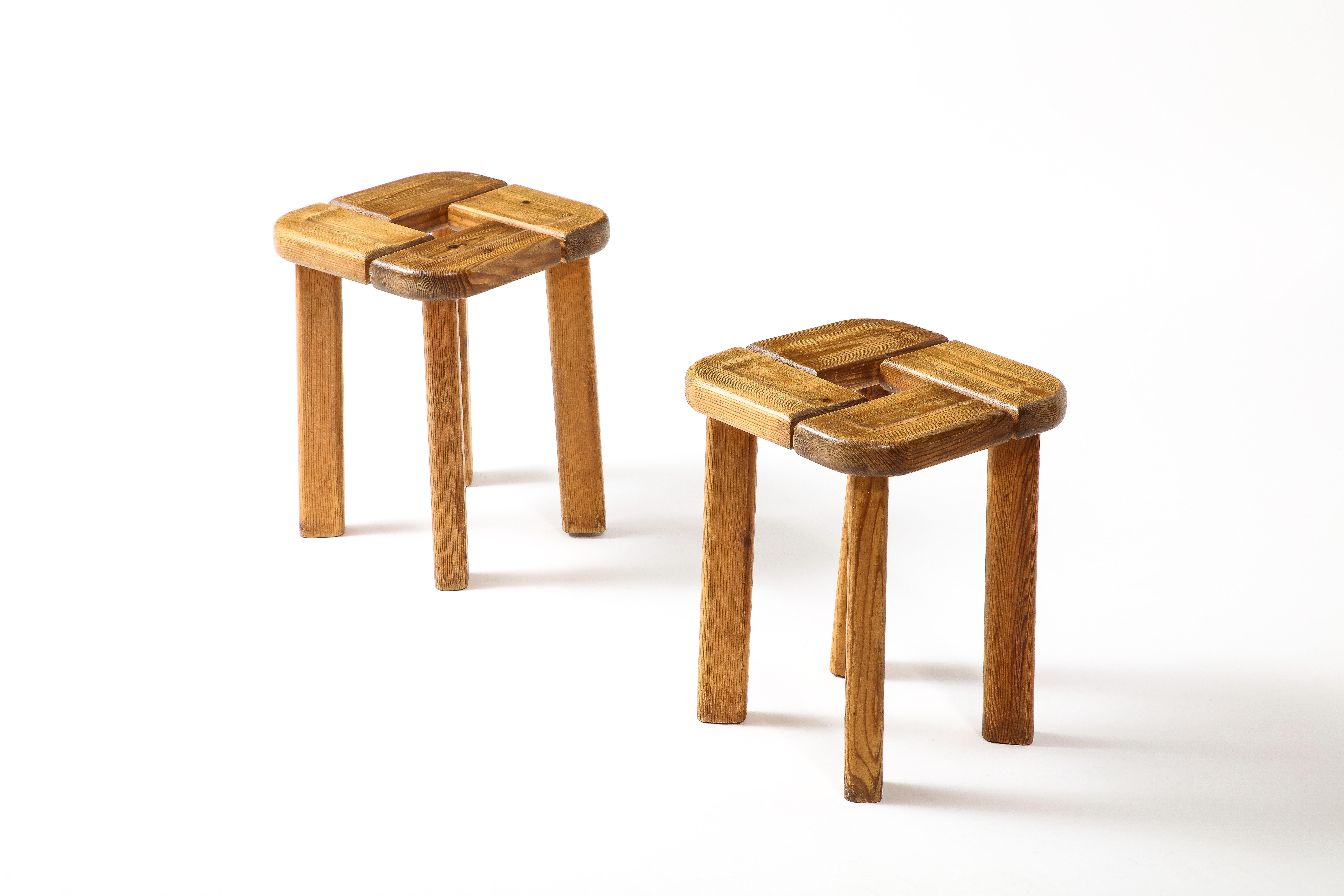 Pine Stools by Olof Ottelin, Sweden 1960s For Sale 3