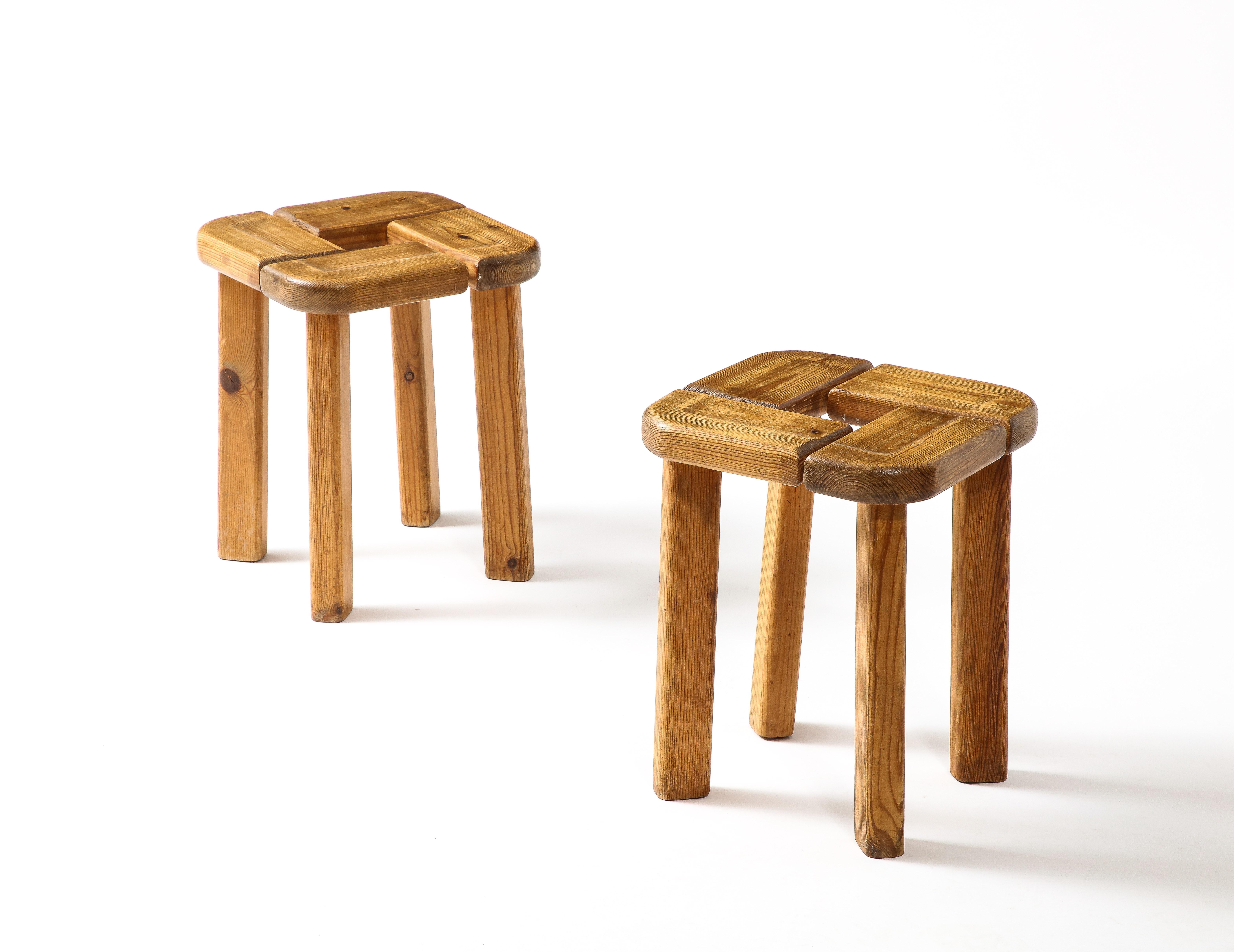 Pine Stools by Olof Ottelin, Sweden 1960s For Sale 6