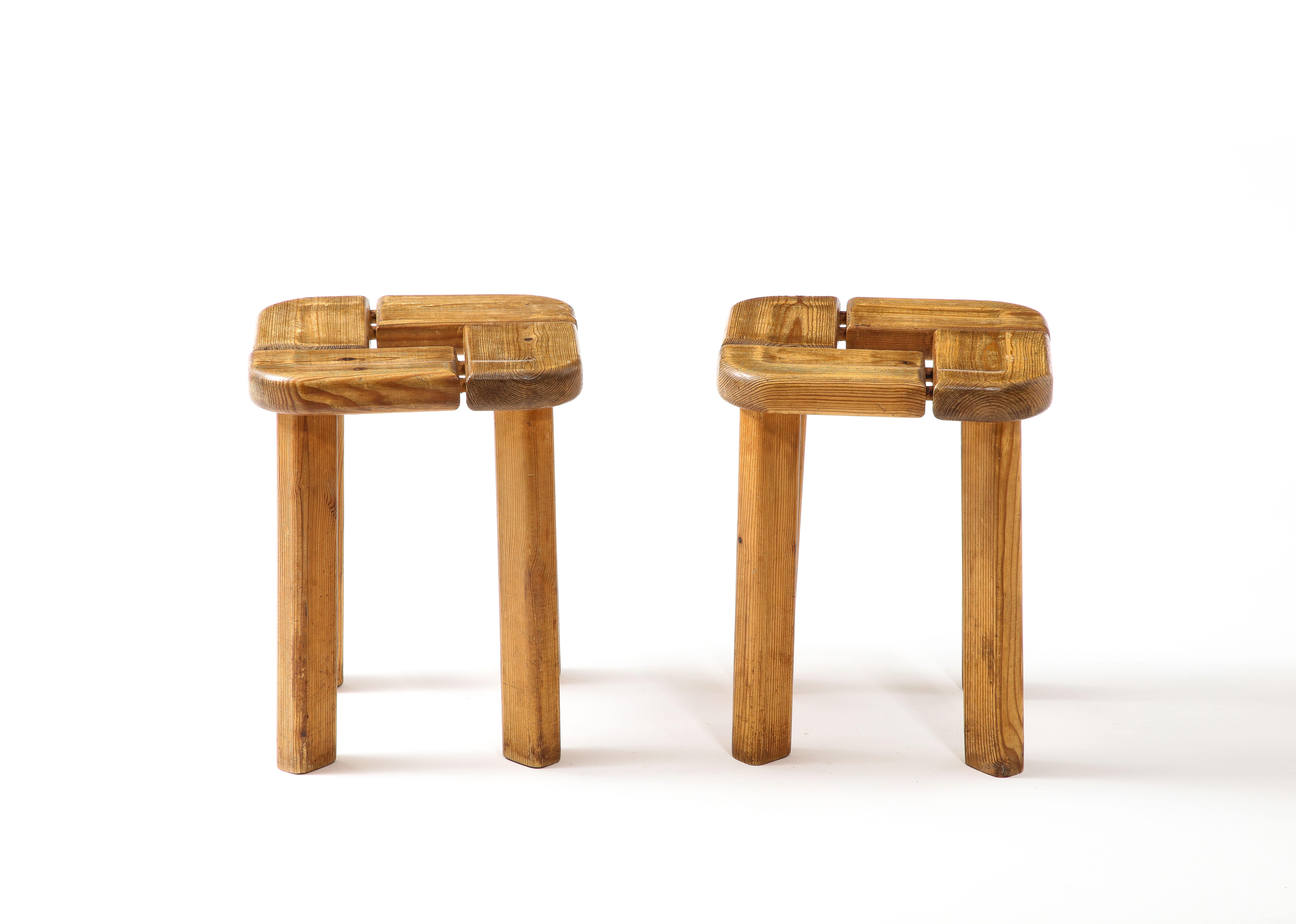 Pine Stools by Olof Ottelin, Sweden 1960s For Sale 8