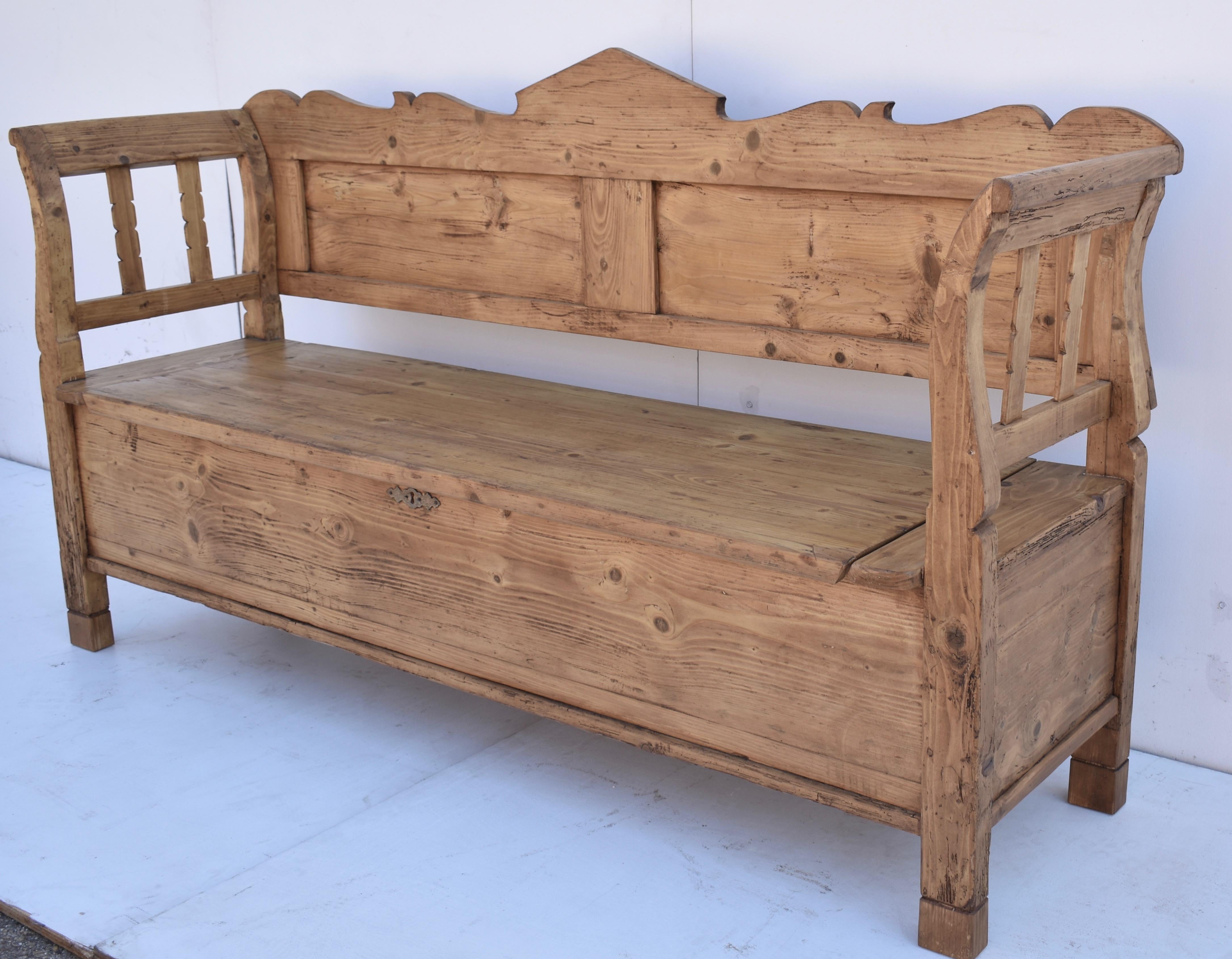pine storage benches