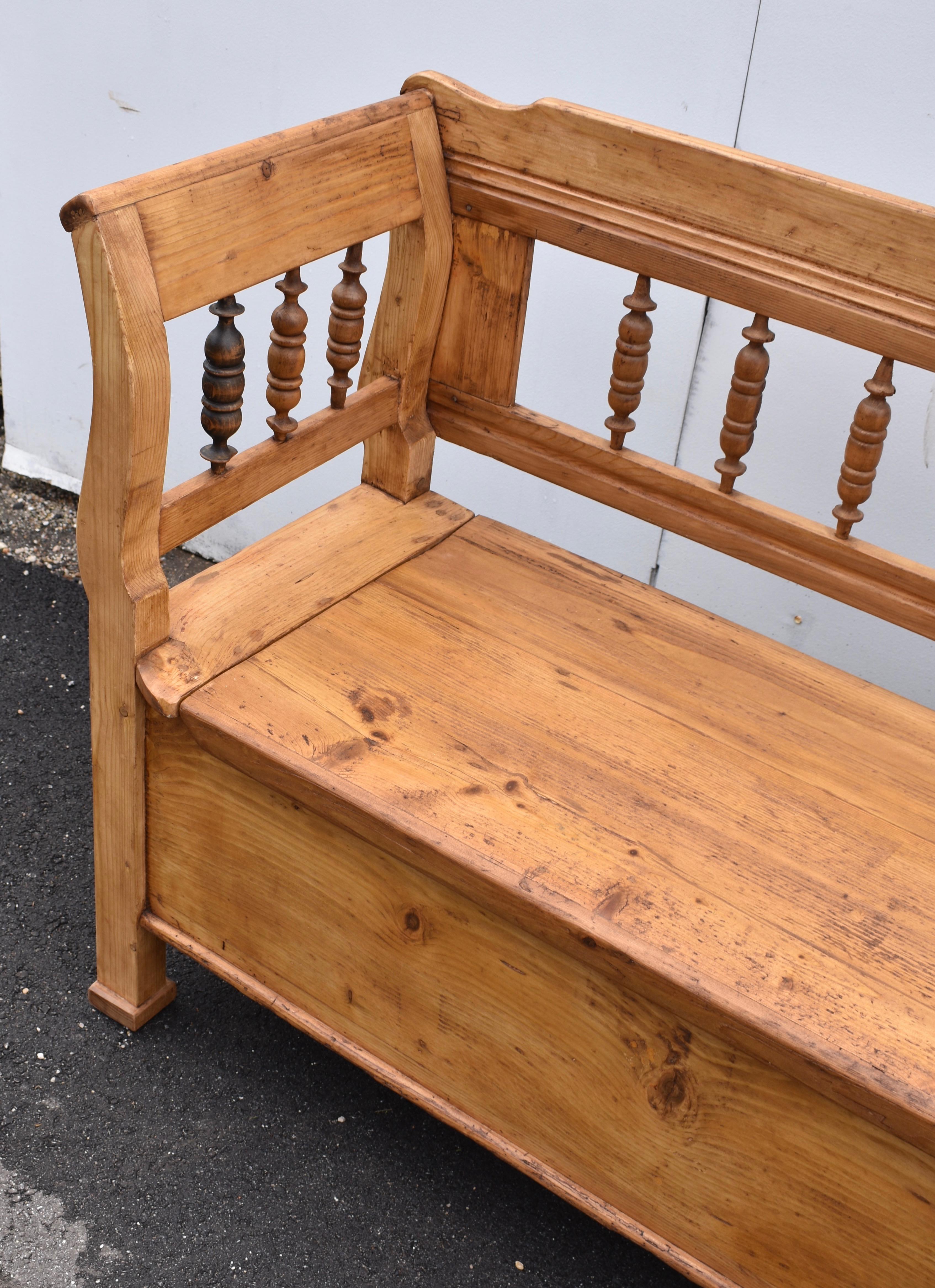 Polished Pine Storage Bench or Settle