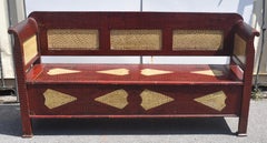 Pine Storage Bench or Settle in Decorative Paint
