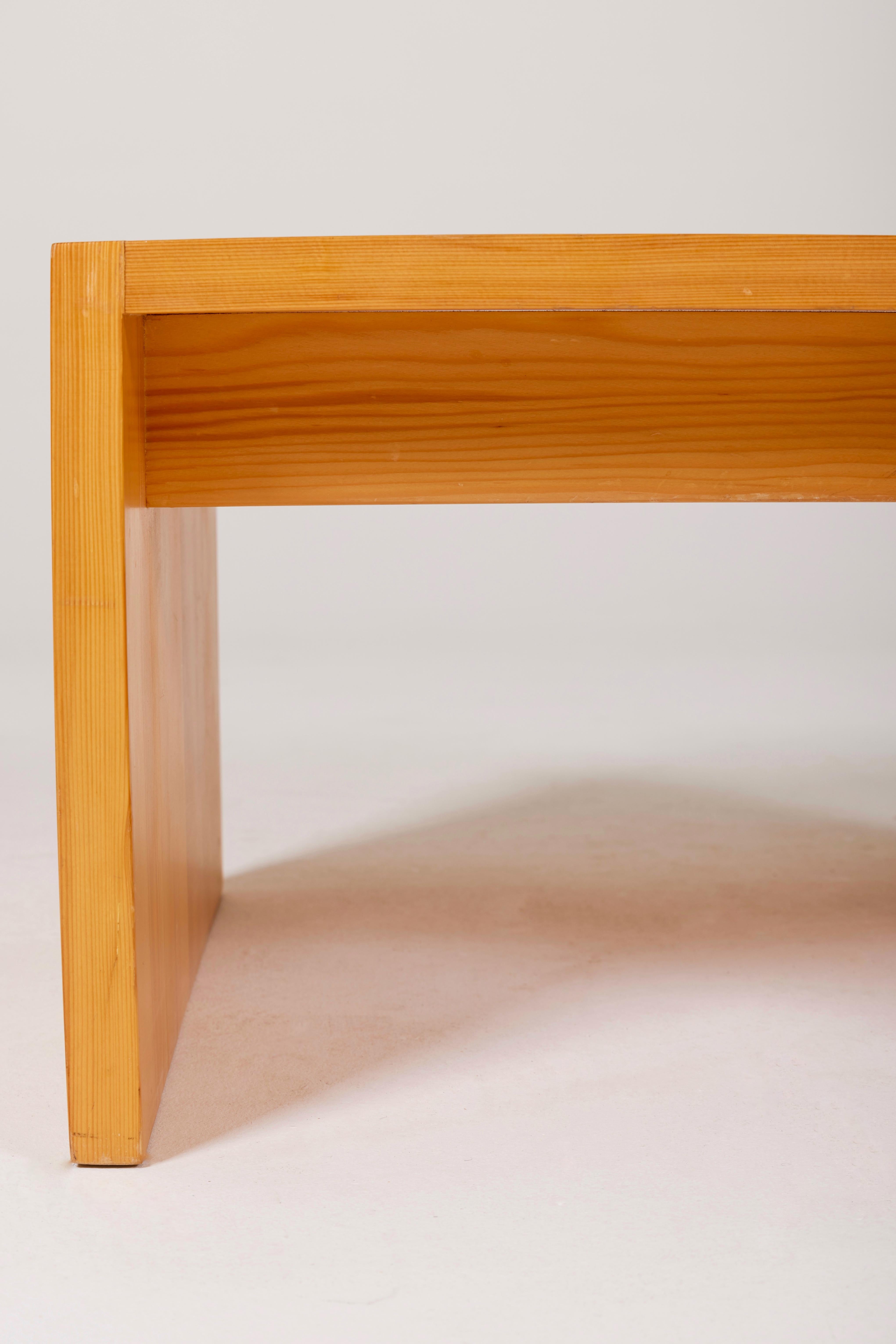 Pine coffee Table By Roland Haeusler For Maison Regain For Sale 3