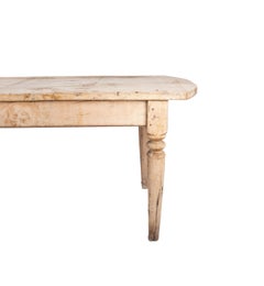 Pine Table in a Plain Natural Colour with Turned Legs