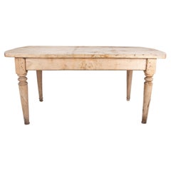 Pine Table in a Plain Natural Colour with Turned Legs