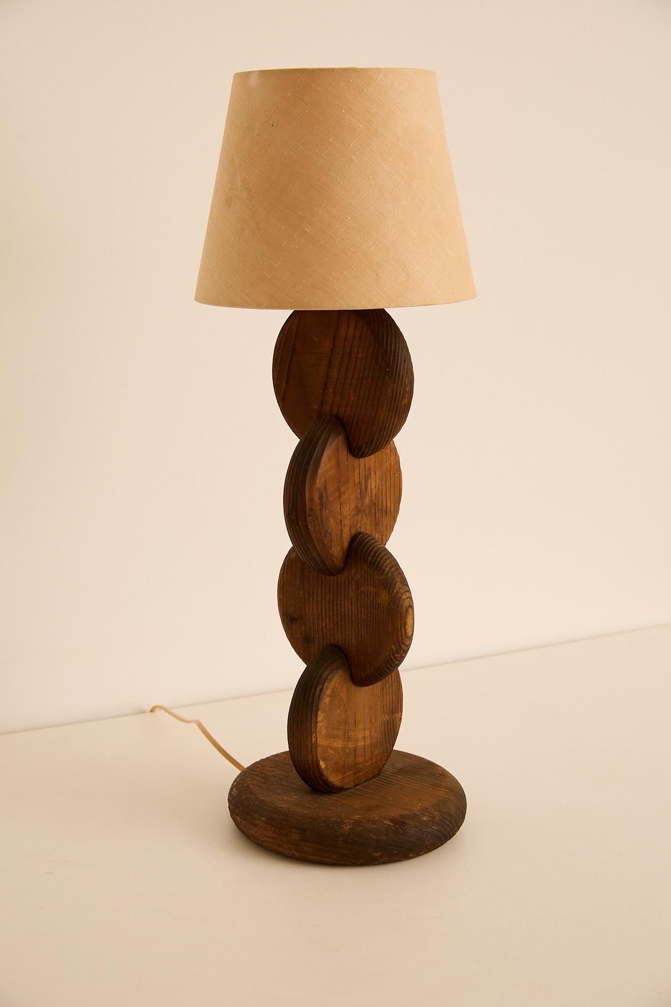 Joinery Pine Table Lamp by Temde Leuchten For Sale