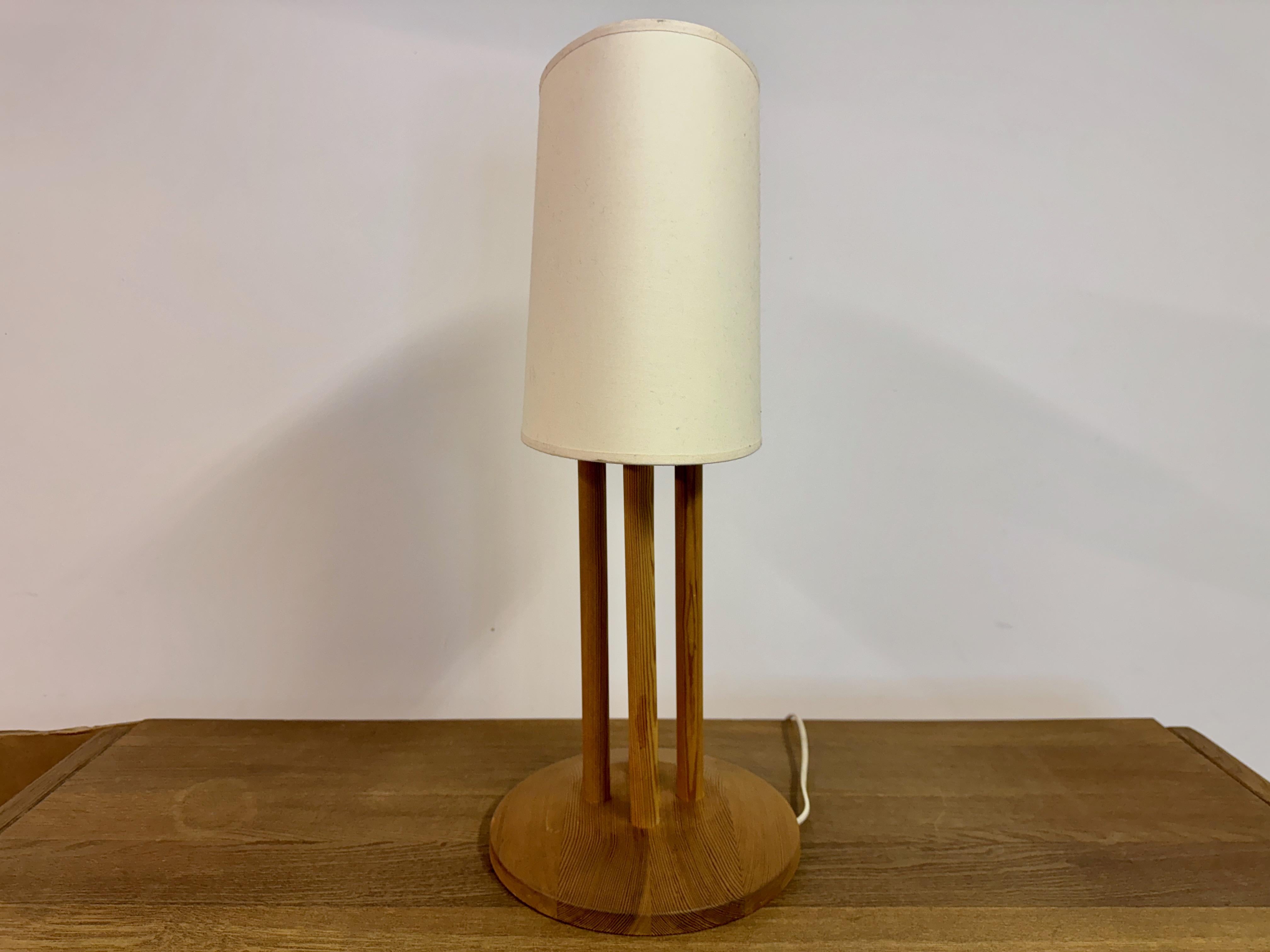 Pine Table Lamp with Rod Base, 1970s–1980s im Angebot 3