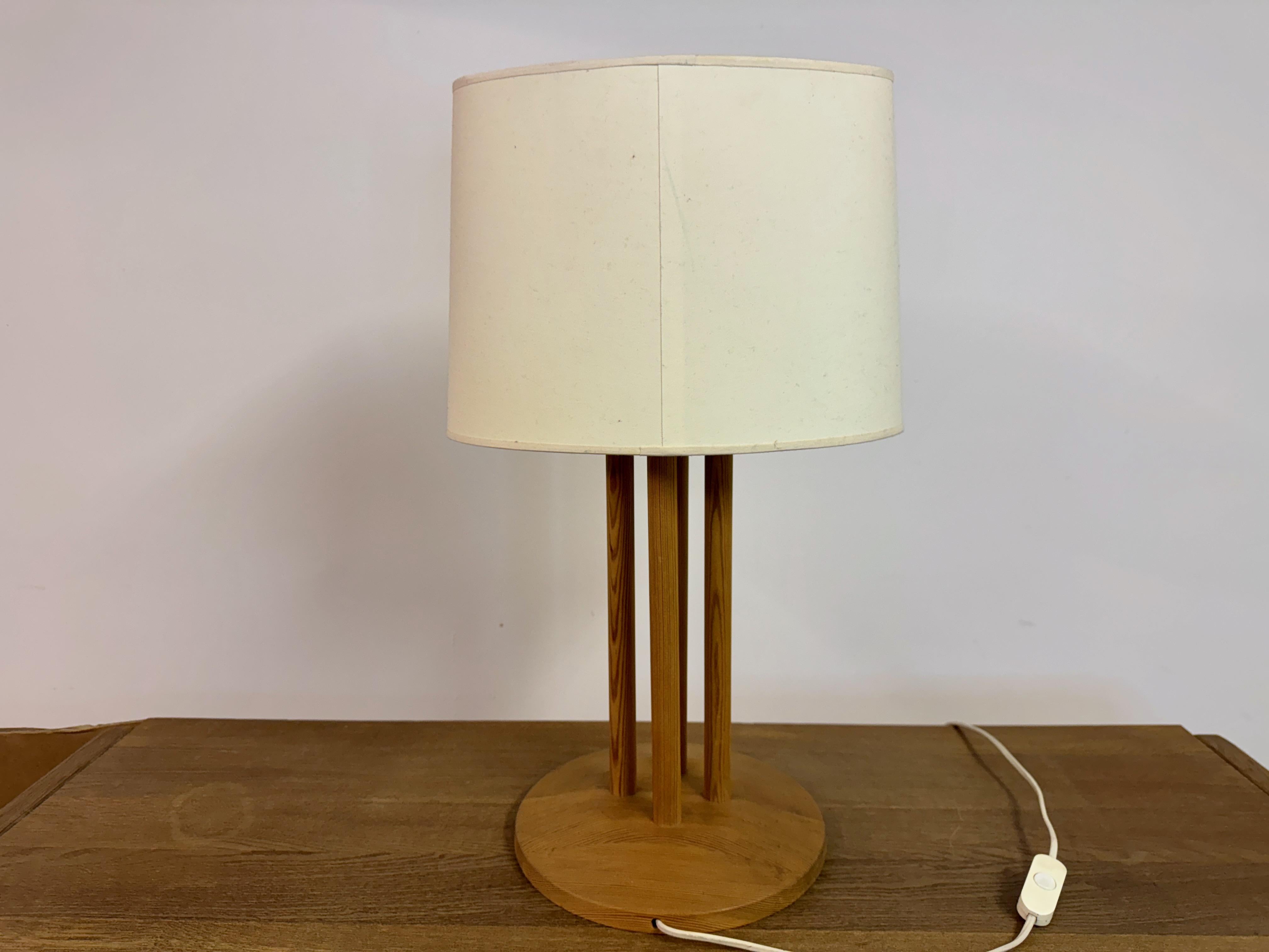Pine Table Lamp with Rod Base, 1970s–1980s im Angebot 4