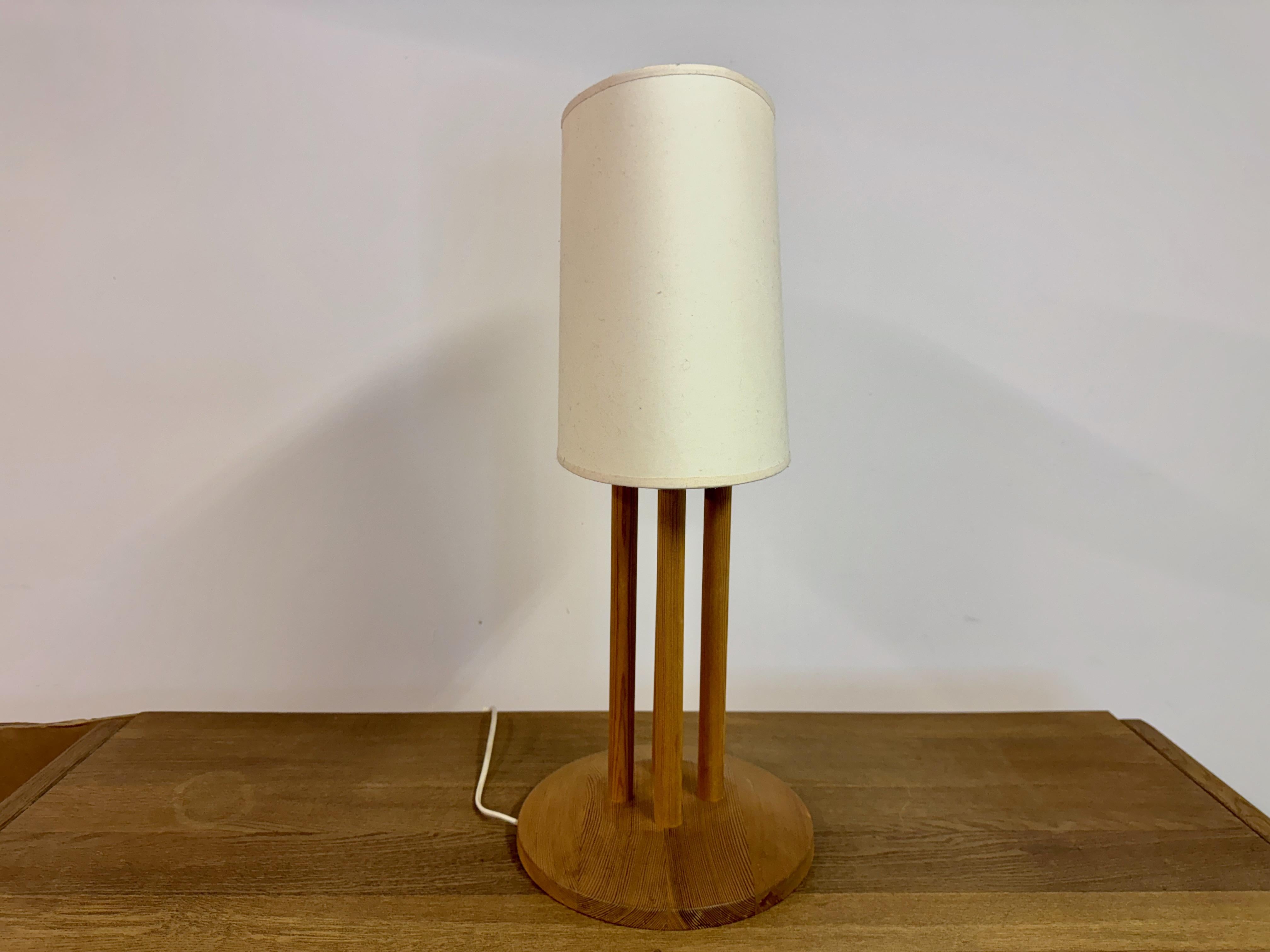 Pine Table Lamp with Rod Base, 1970s–1980s im Angebot 5