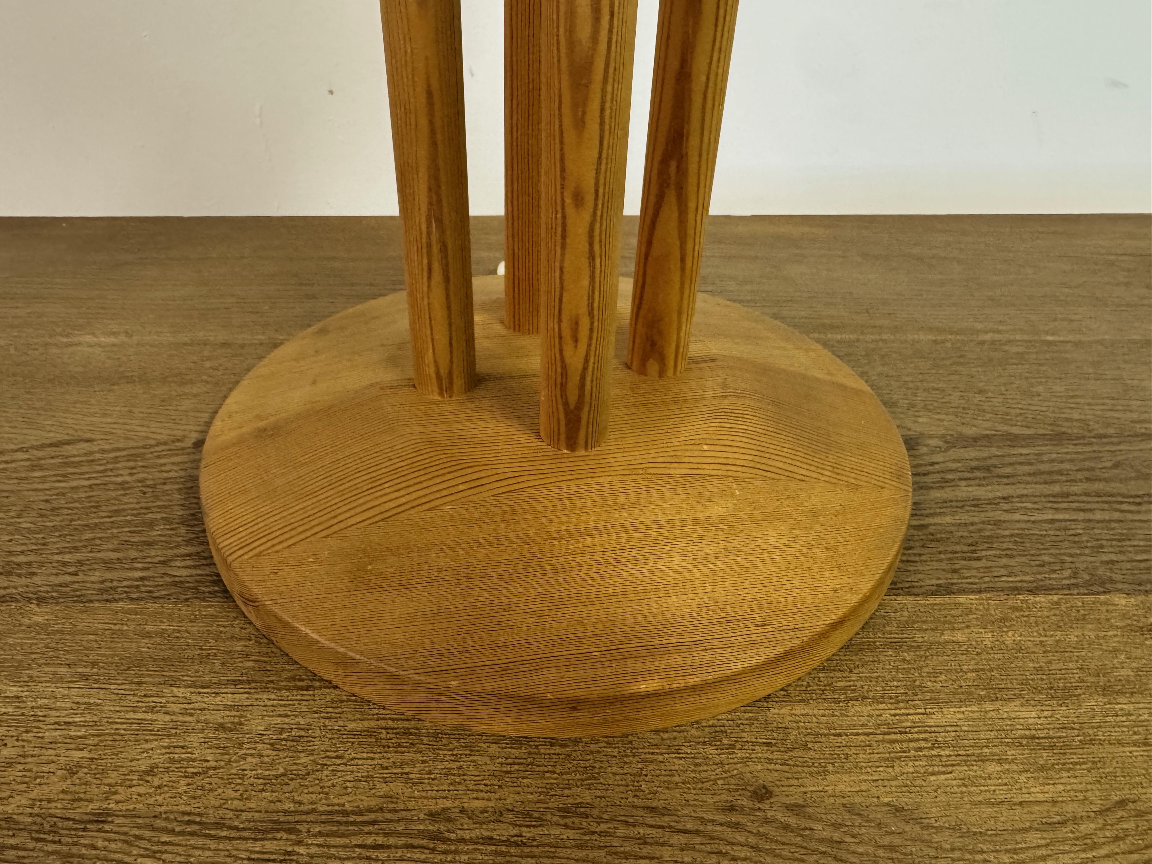 Pine Table Lamp with Rod Base, 1970s–1980s (20. Jahrhundert) im Angebot
