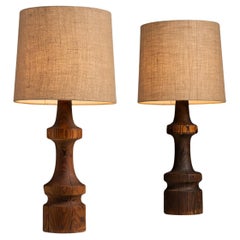 Pine Table Lamps, France circa 1970 Pine Table Lamps, France circa 1970